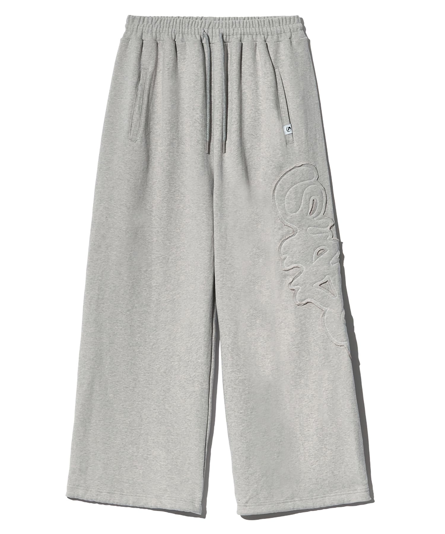 MUSINSA | PIECEMAKER TS LOGO APPLIQUE SWEAT PANTS (GREY)