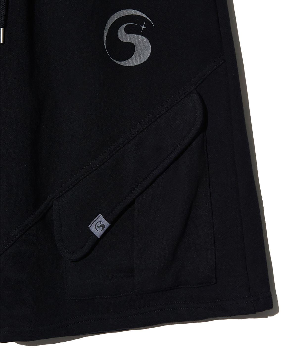 피스메이커(PIECE MAKER) TS LOGO BERMUDA SWEAT PANTS (BLACK)