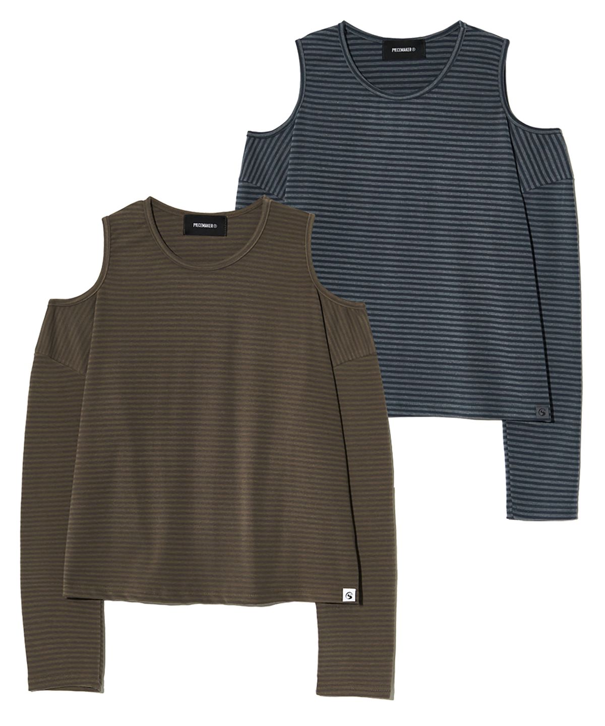피스메이커(PIECE MAKER) TS STRIPE HOLE LS (CHARCOAL)