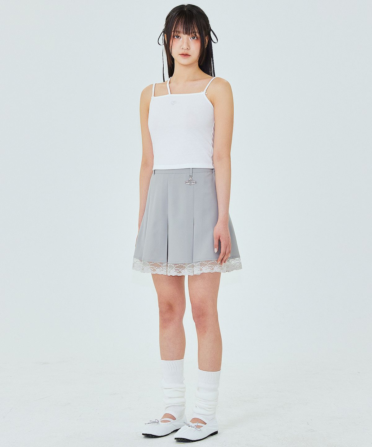 플라즈마스페어(PLASMA SPHERE) FANCY TOP IN WHITE (리본 끈나시)