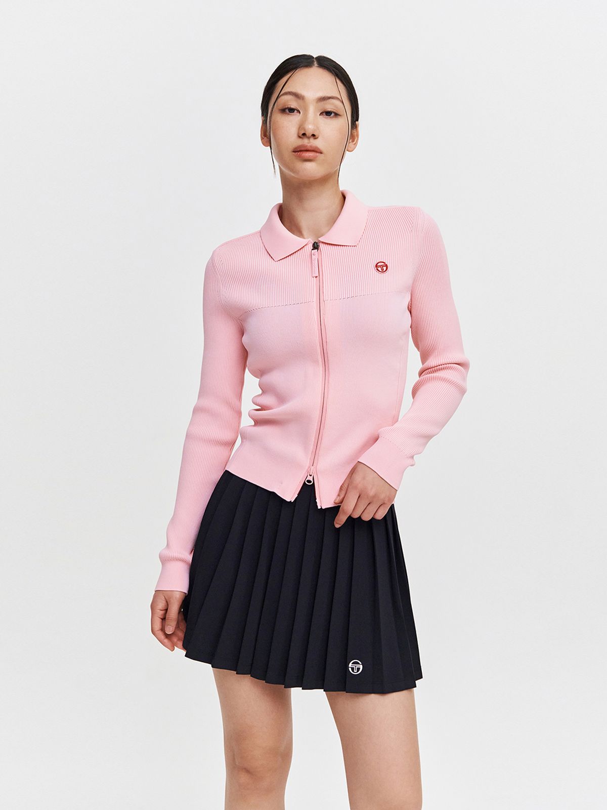 세르지오 타키니(SERGIO TACCHINI) W 에센셜 베이직 집업 가디건 (L.Pink)