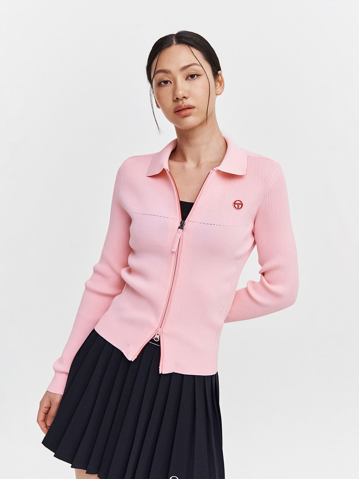 세르지오 타키니(SERGIO TACCHINI) W 에센셜 베이직 집업 가디건 (L.Pink)