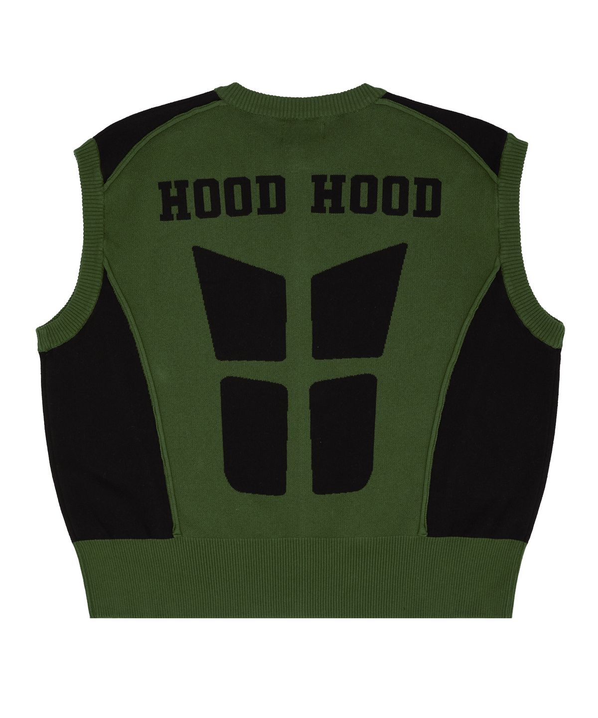 후드후드(HOODHOOD) 레이싱 니트 집업 베스트 카키