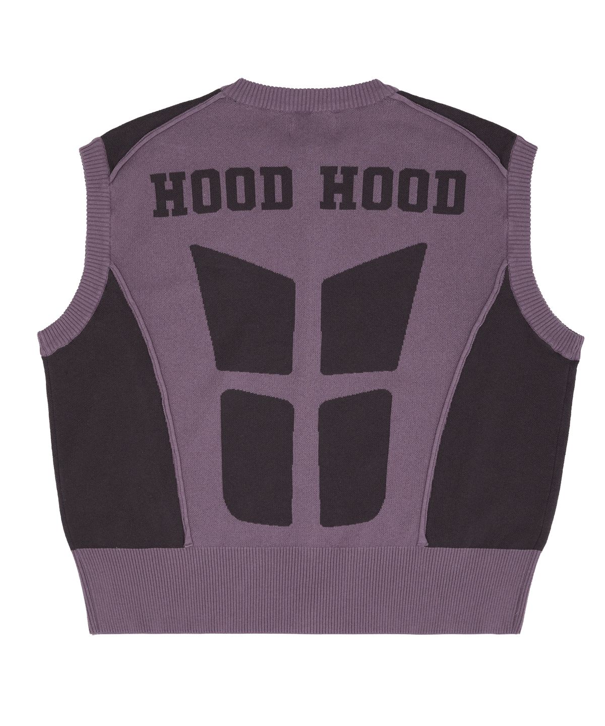 후드후드(HOODHOOD) 레이싱 니트 집업 베스트 퍼플