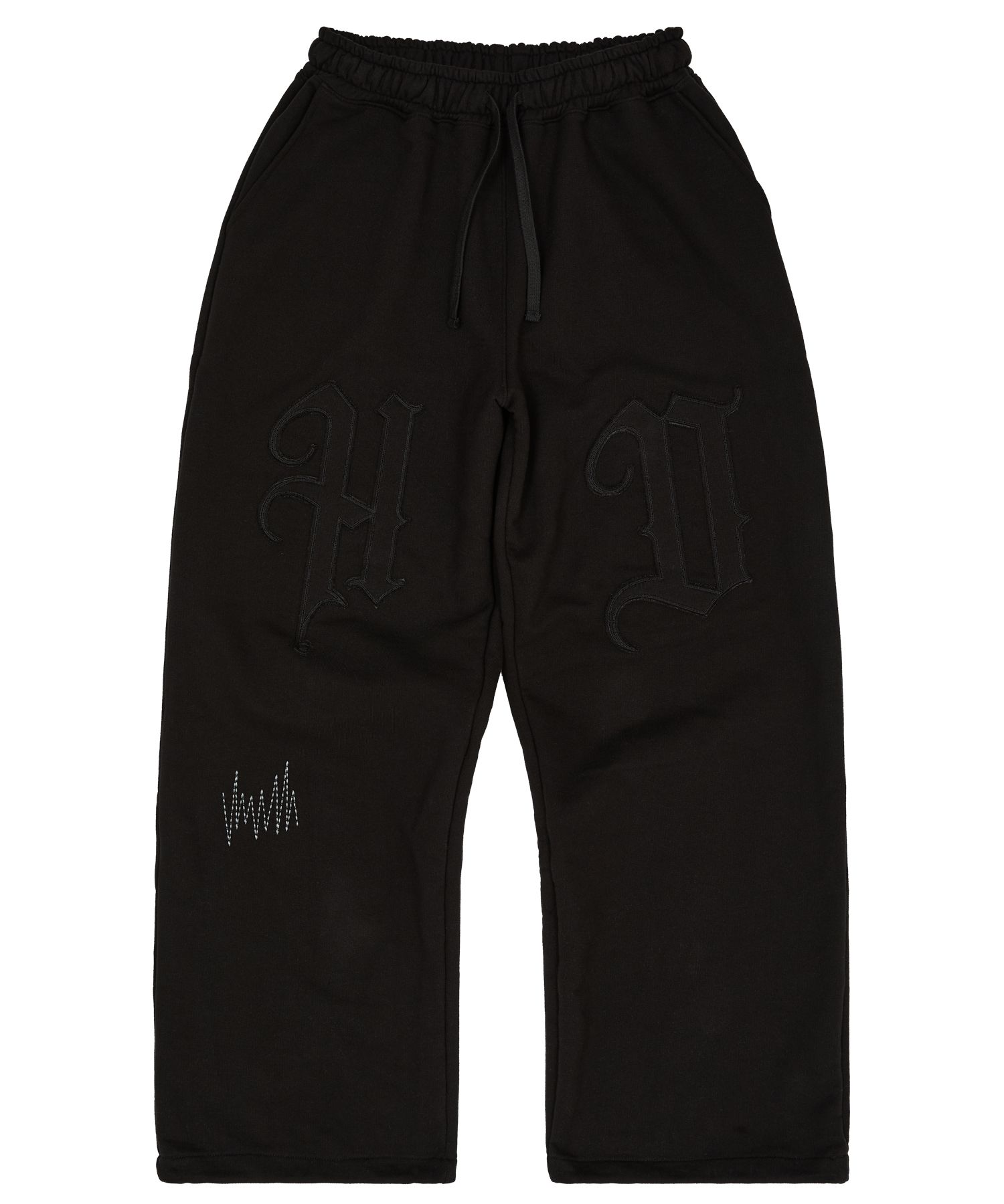 MUSINSA | HOODHOOD HD Applique Series Stitch Sweatpants Black