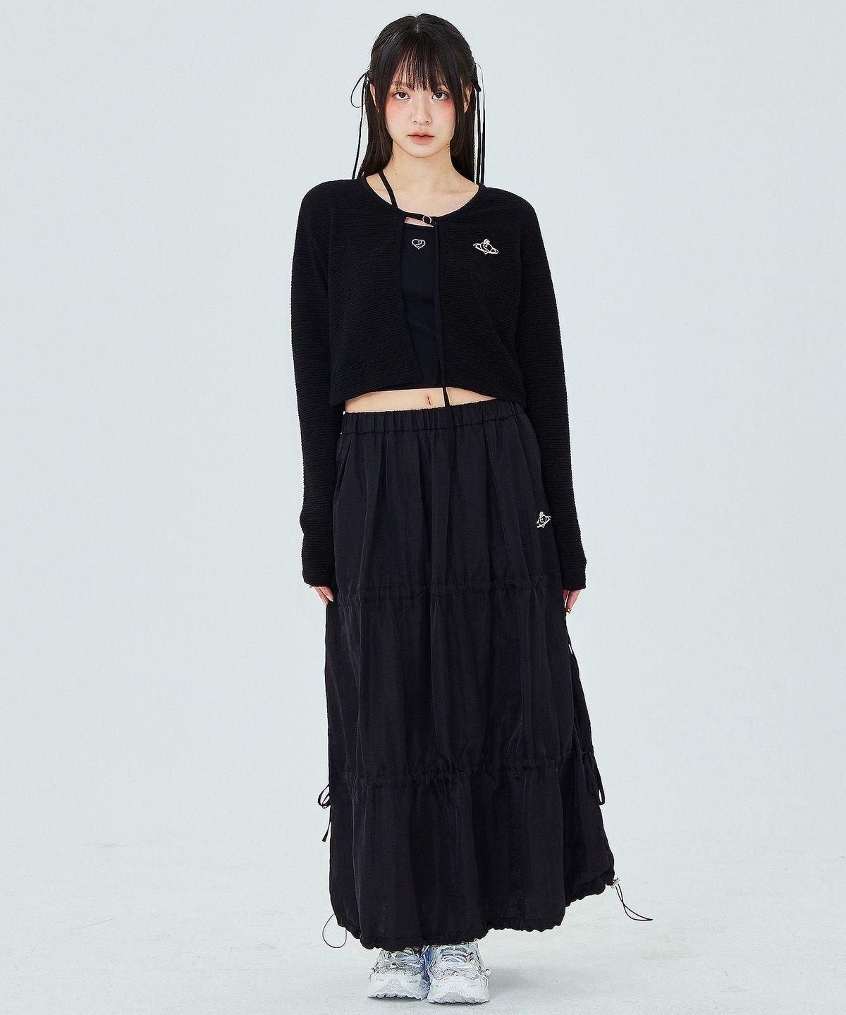 플라즈마스페어(PLASMA SPHERE) GRACE CARDIGAN IN BLACK (니트 가디건)