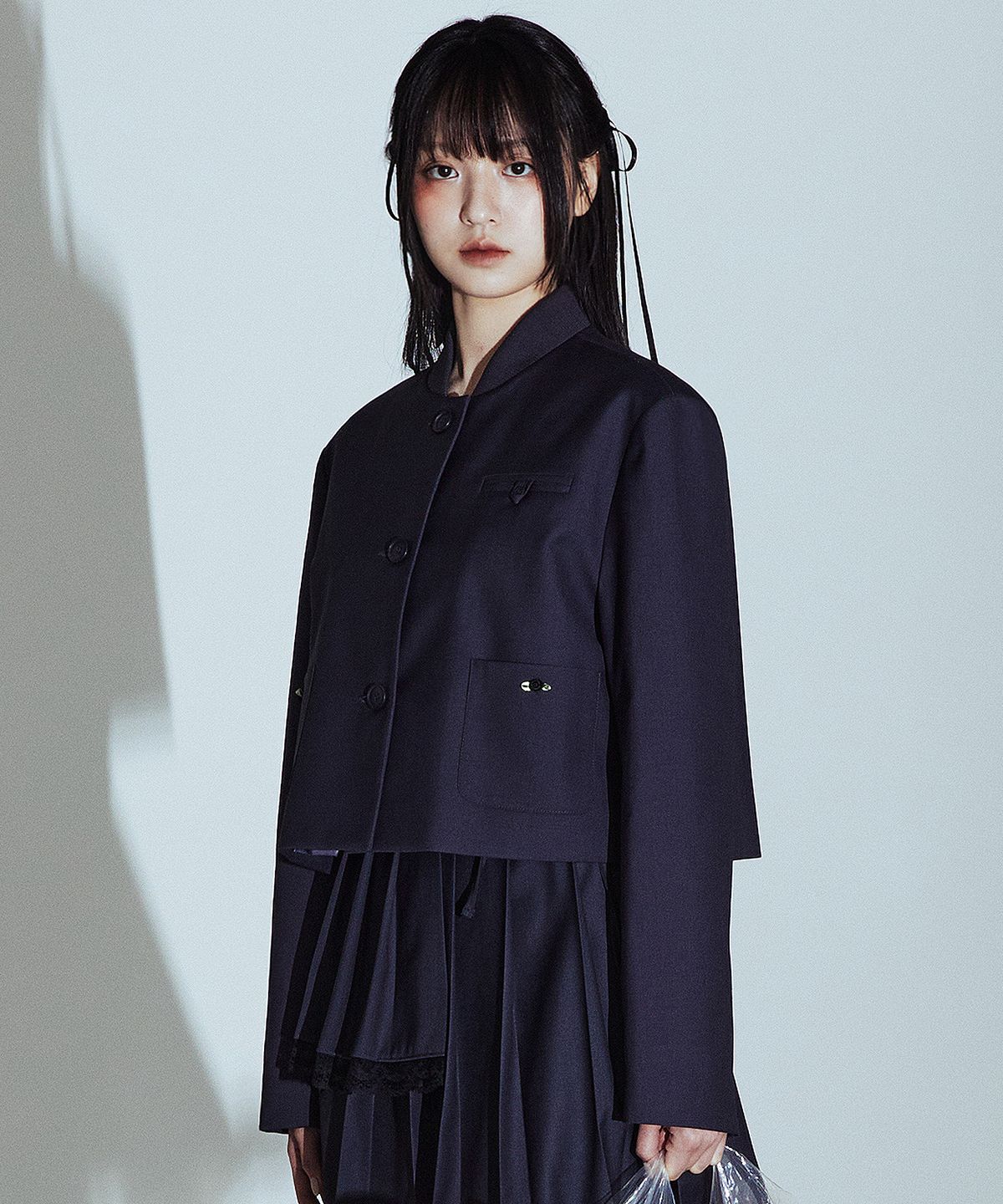 플라즈마스페어(PLASMA SPHERE) CORSAGE JACKET IN DARK GREY (싱글 자켓)