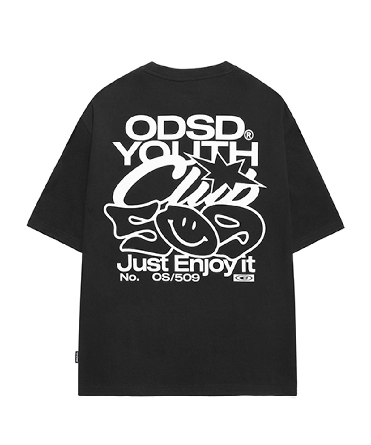 오드스튜디오(ODDSTUDIO) 유스클럽 509 오버핏 티셔츠 - BLACK