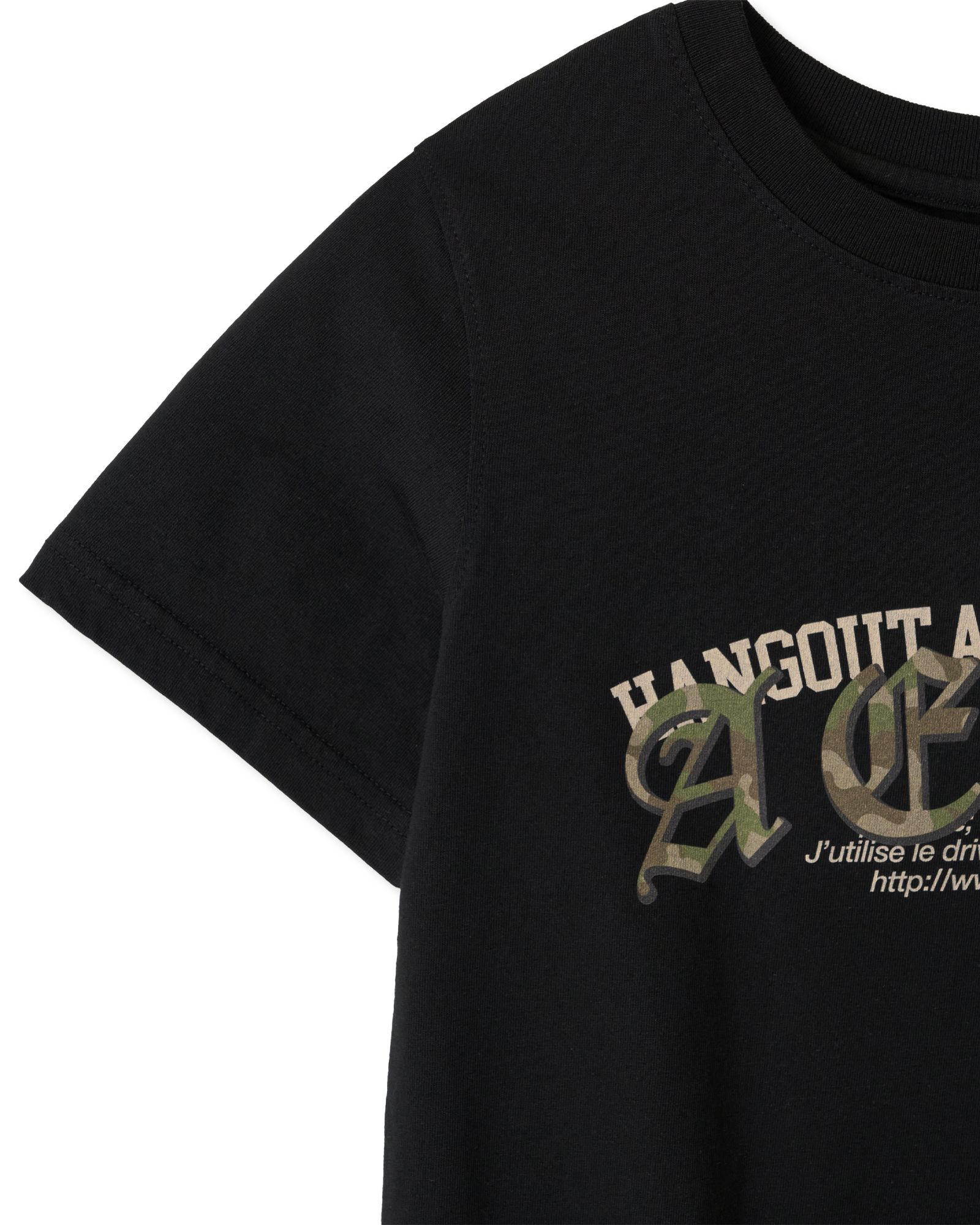 MUSINSA公式 | AEAE LAYERED GOTHIC LOGO CROP T-SHIRTS [BLACK]