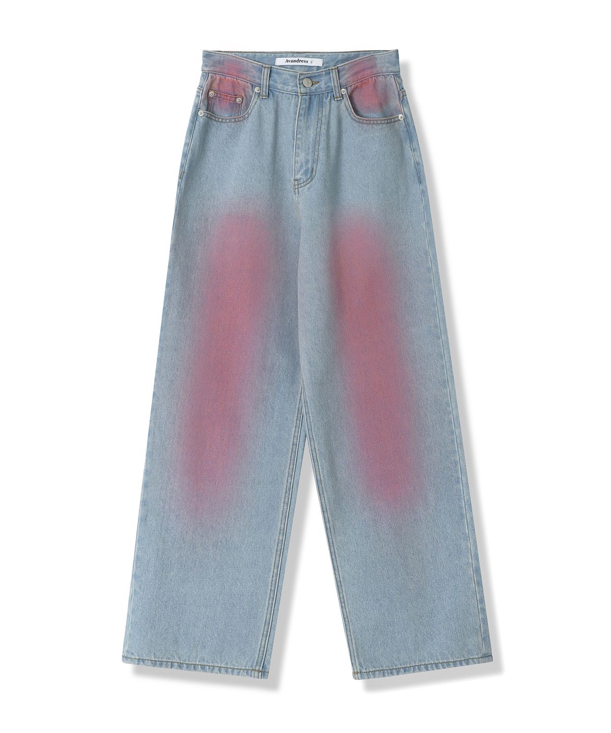 어반드레스(AVANDRESS) POP Pink Brush Denim Pants LIGHT BLUE
