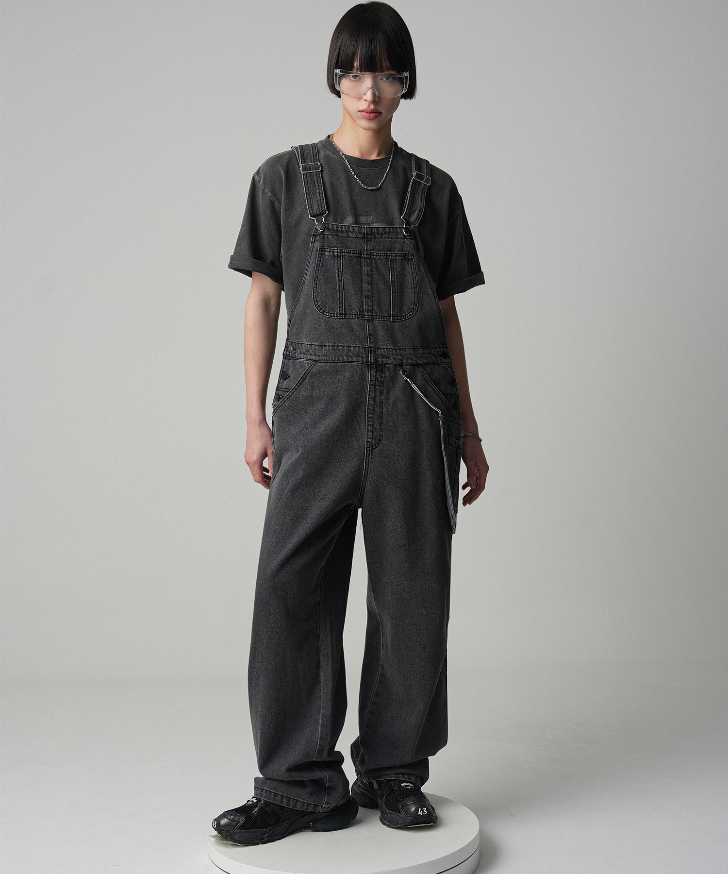 MUSINSA | AVANDRESS Rupy Overall Wide Pants BLACK