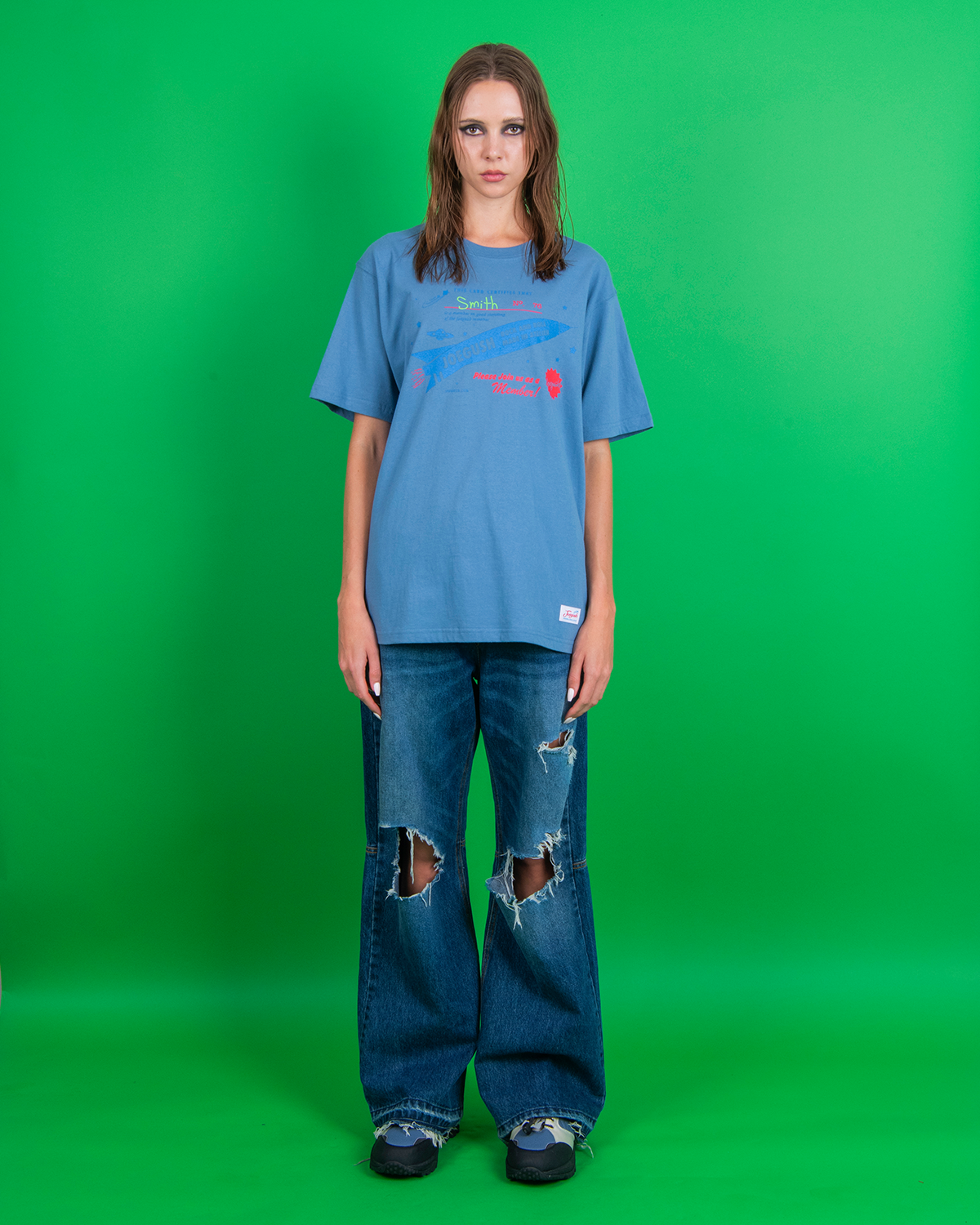 조거쉬(JOEGUSH) Smith No. 76 T-shirt (Dusty Blue)
