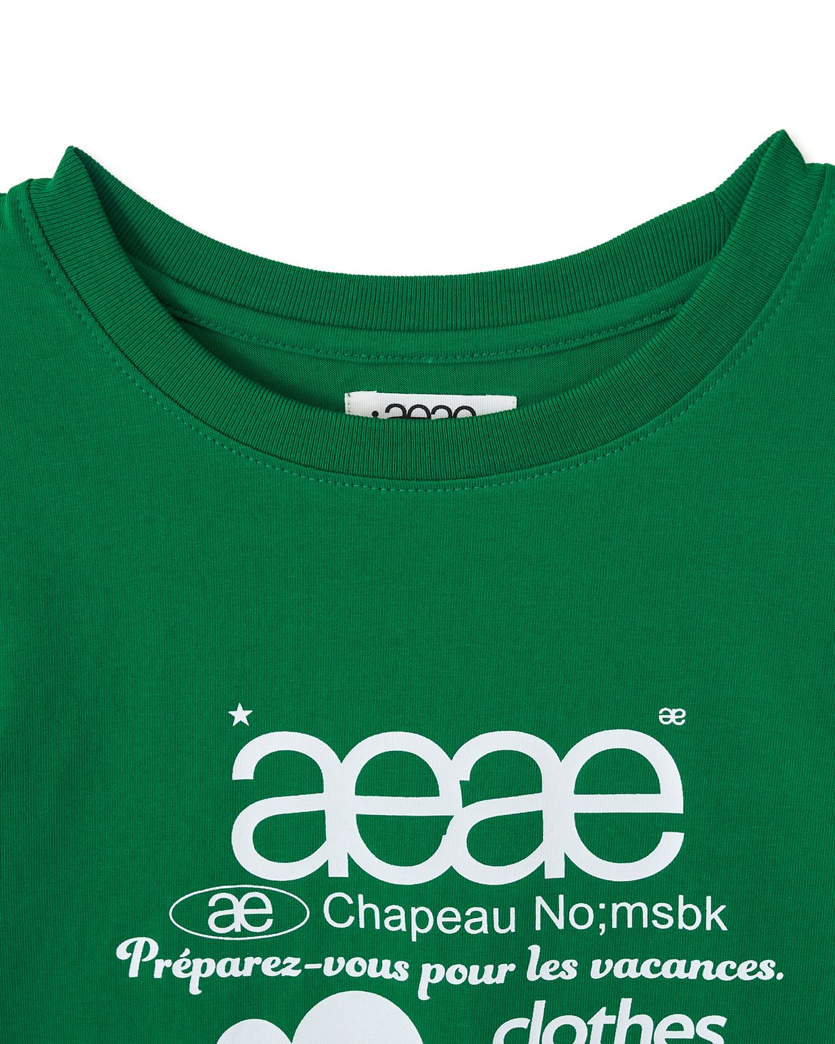 에이이에이이(AEAE) WEB LOGO CROP T-SHIRTS [GREEN]