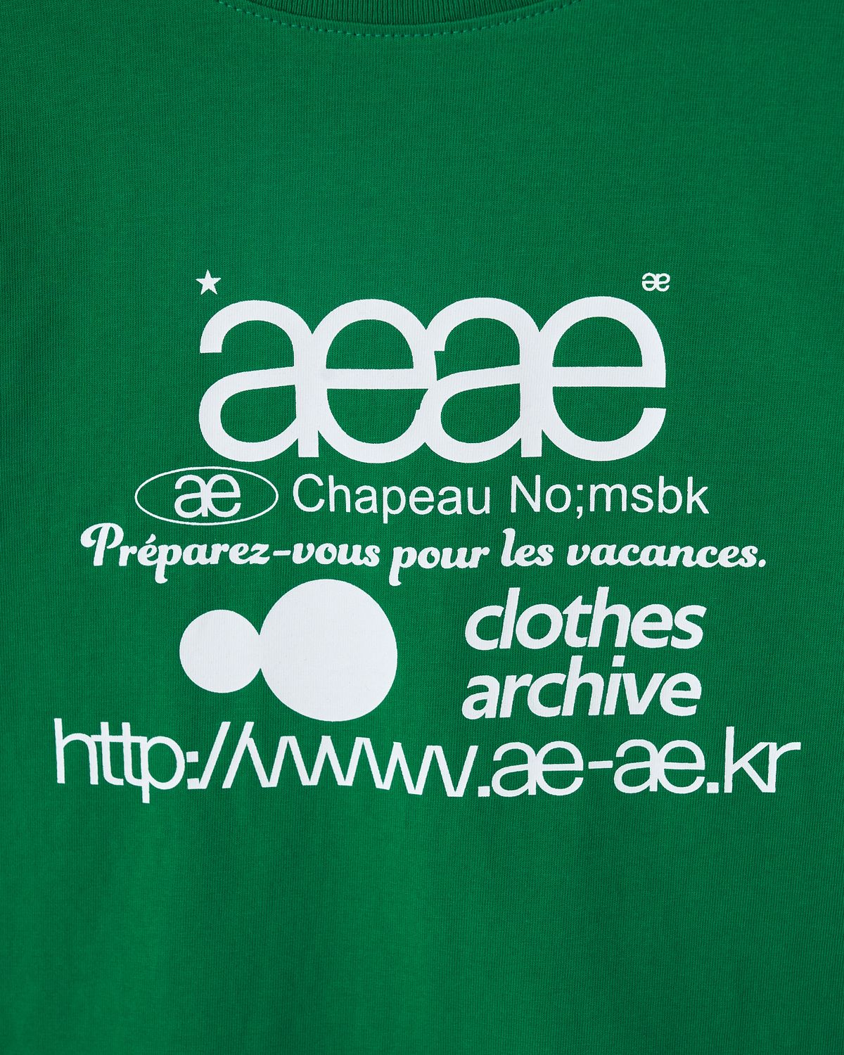 에이이에이이(AEAE) WEB LOGO CROP T-SHIRTS [GREEN]