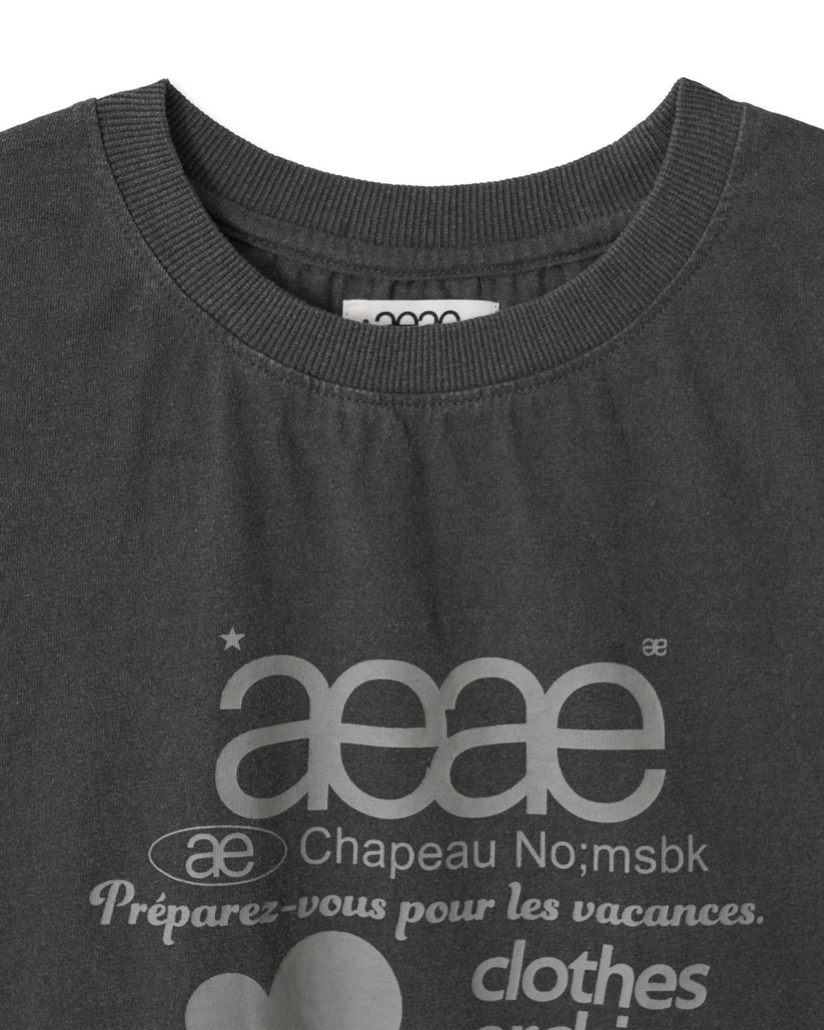 에이이에이이(AEAE) WEB LOGO CROP T-SHIRTS [PIGMENT BLACK]