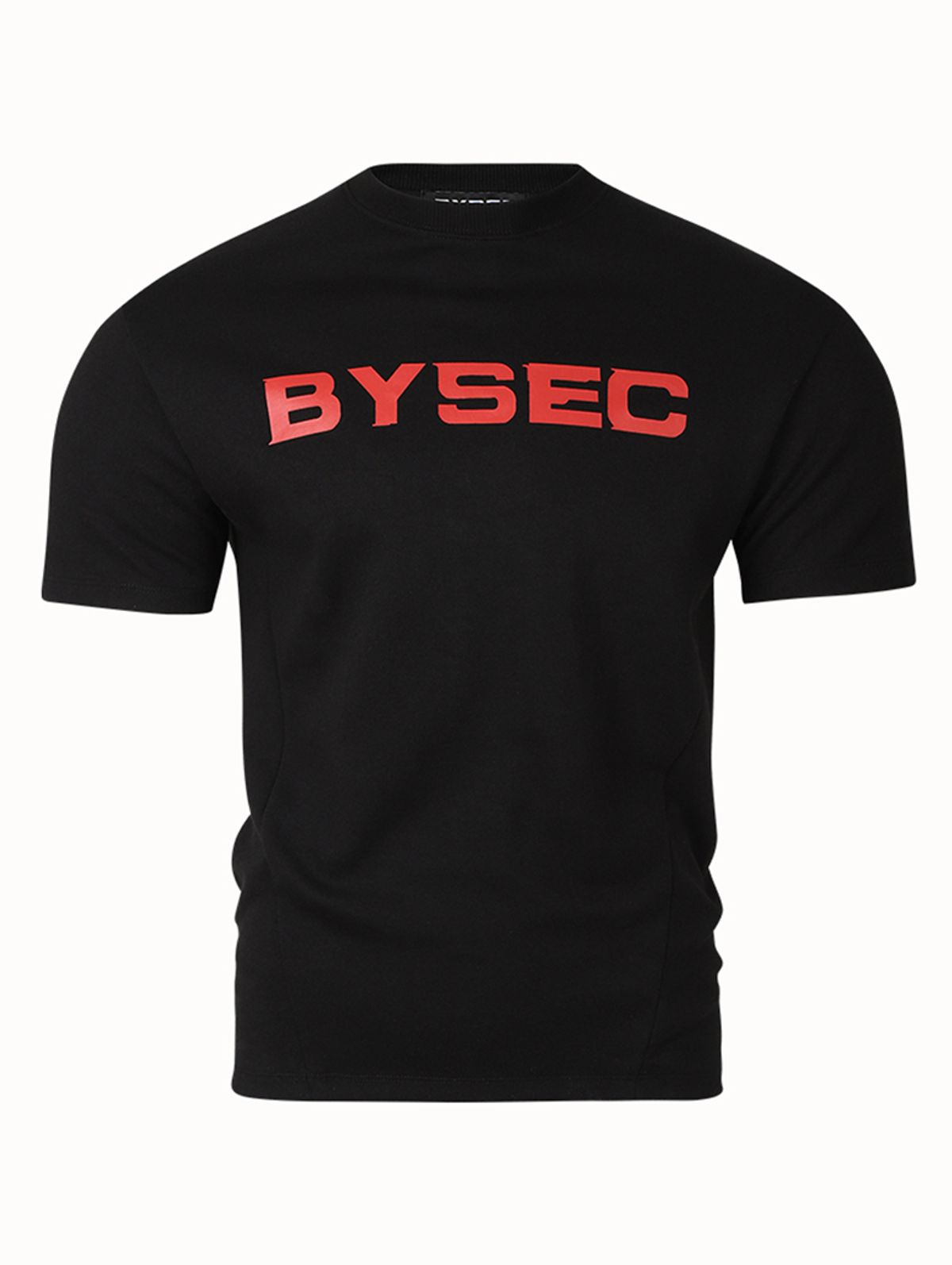 바이젝(BYSEC) 퍼펙트 특양면 레드로고 머슬핏 반팔 티셔츠_2Color