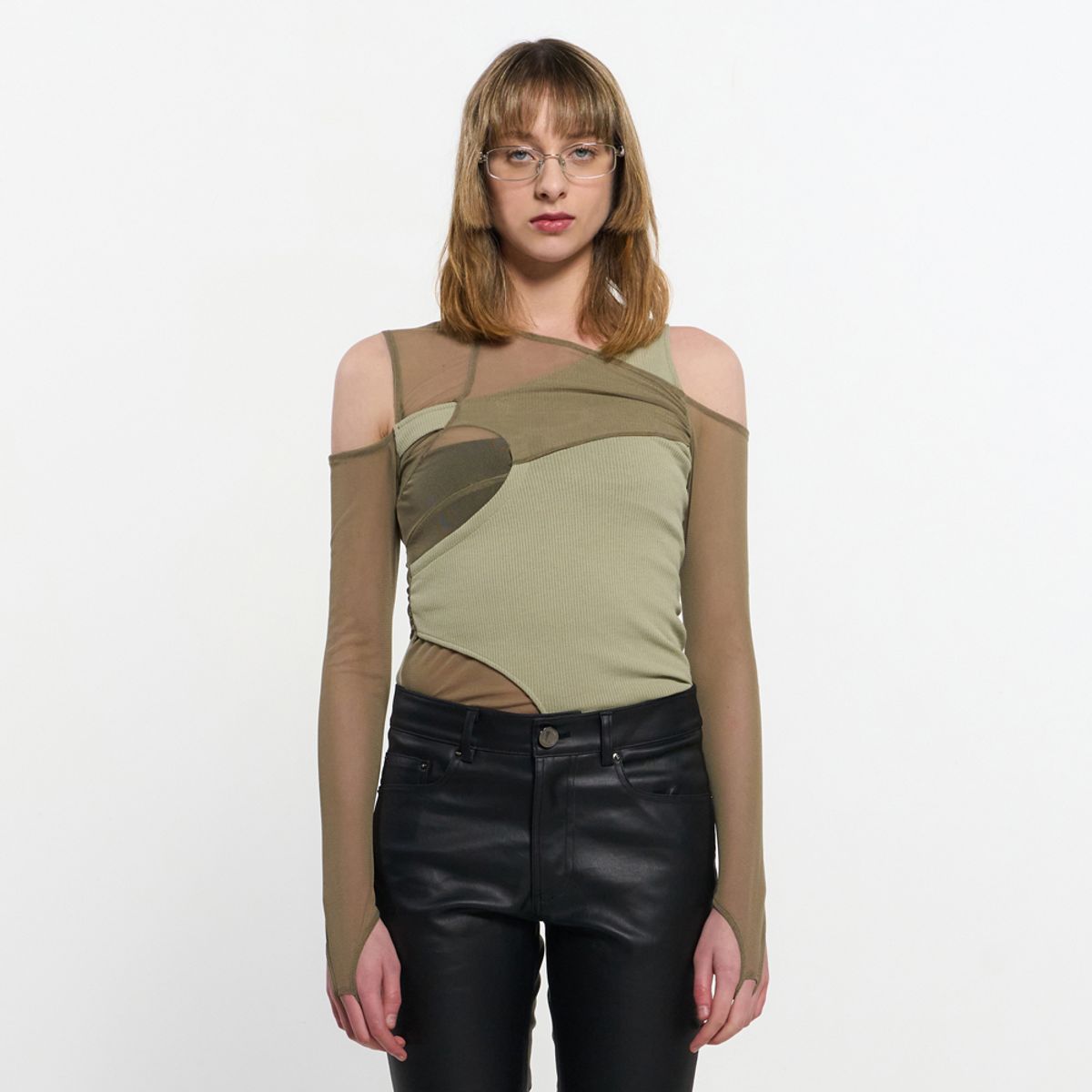 킴지수(KIMZISU) In&Out Knitted Top _ OLIVE GREEN