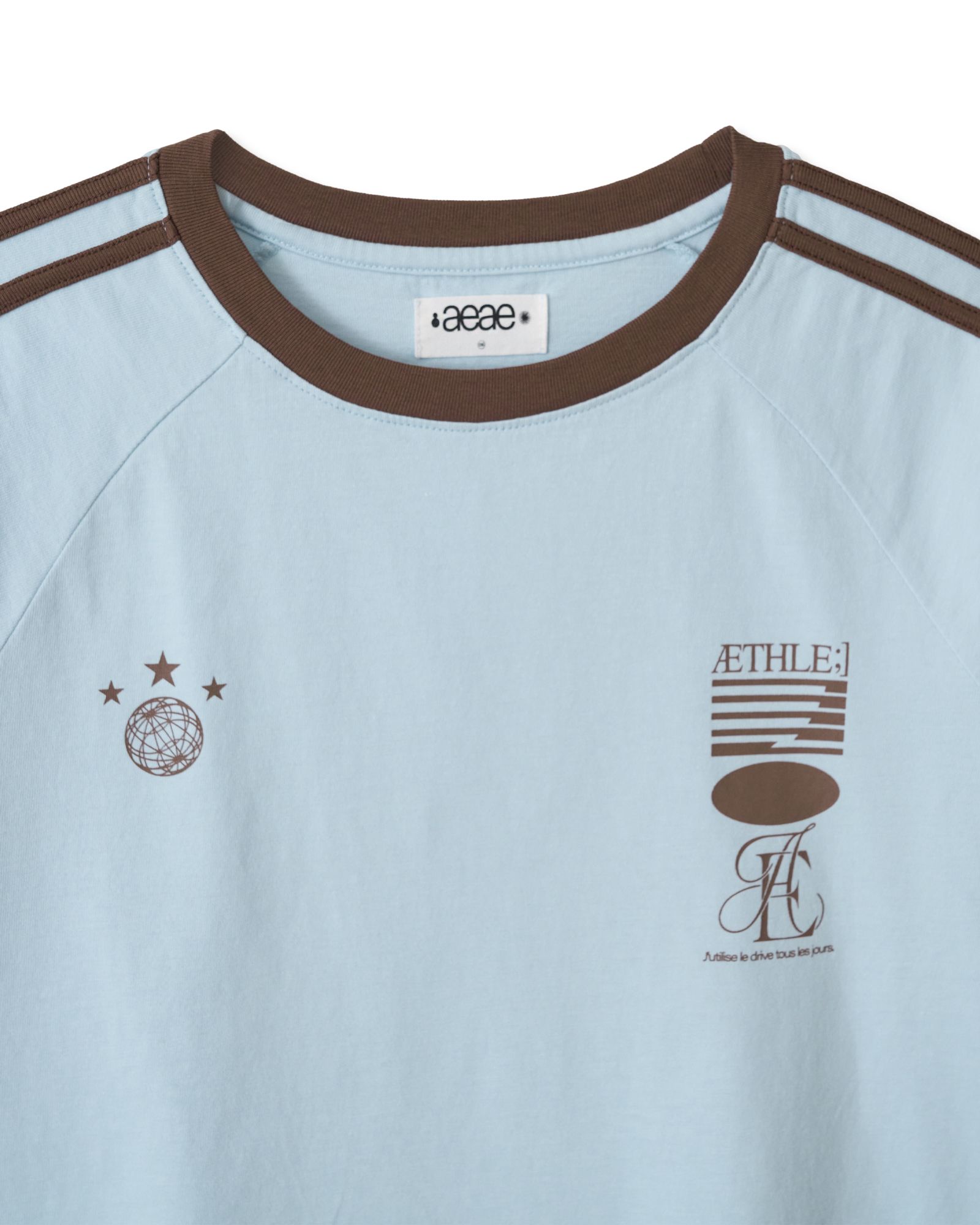 MUSINSA公式 | AEAE ATHLETE STRIPE HALF T-SHIRTS [SKYBLUE]