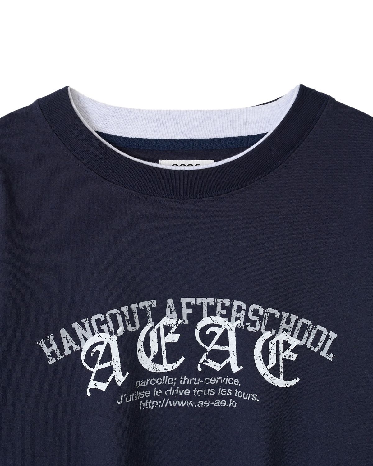 에이이에이이(AEAE) 90S LAYERED T-SHIRTS [NAVY]