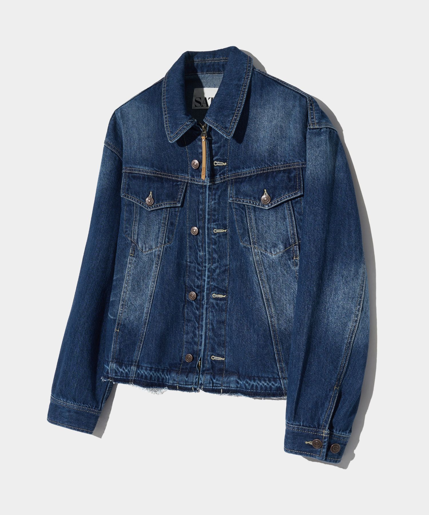 [男女用]★SATUR★Gabon Washed Denim Trucker Jacket★デニム ☆送料・関税込☆SATUR☆Gabon Washed Denim Trucker Jacket☆