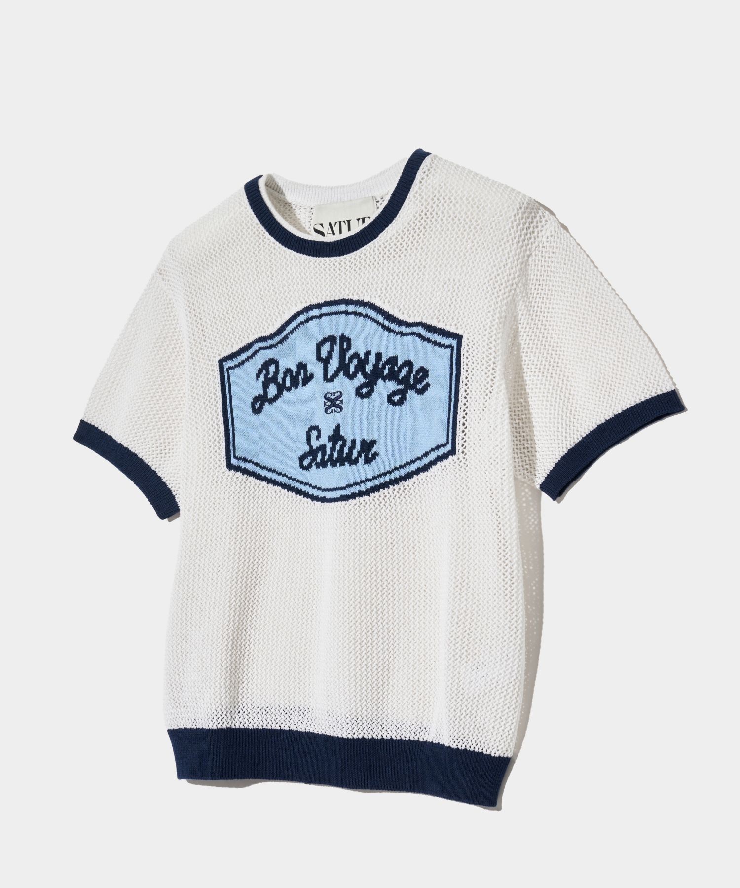 ★関税込★SATUR★Bon Voyage Artwork Logo Crew Neck Half Knit MUSINSA | SATUR Bon Voyage Artwork Logo Crew Neck Half Knit