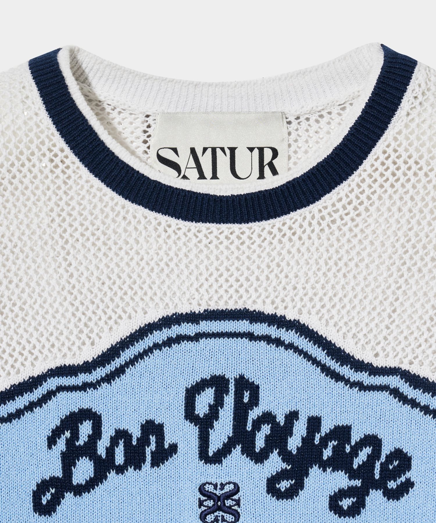 ★関税込★SATUR★Bon Voyage Artwork Logo Crew Neck Half Knit MUSINSA | SATUR Bon Voyage Artwork Logo Crew Neck Half Knit