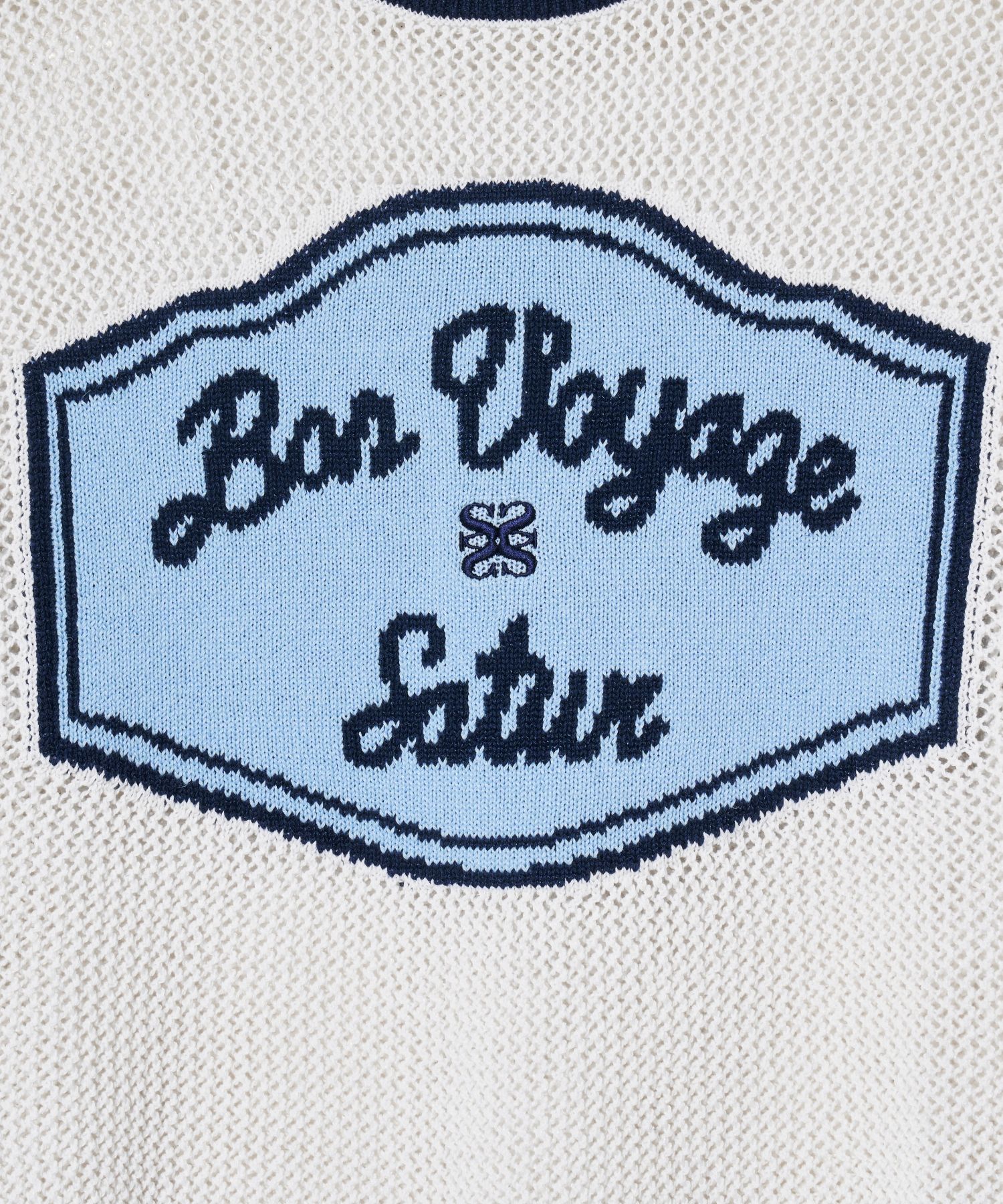 MUSINSA | SATUR Bon Voyage Artwork Logo Crew Neck Half Knit