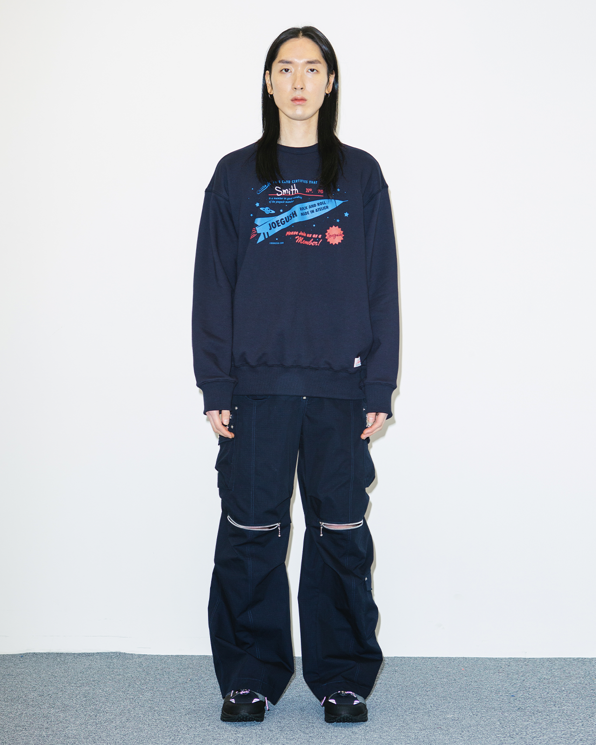 조거쉬(JOEGUSH) Smith No. 76 Sweatshirt (Navy)