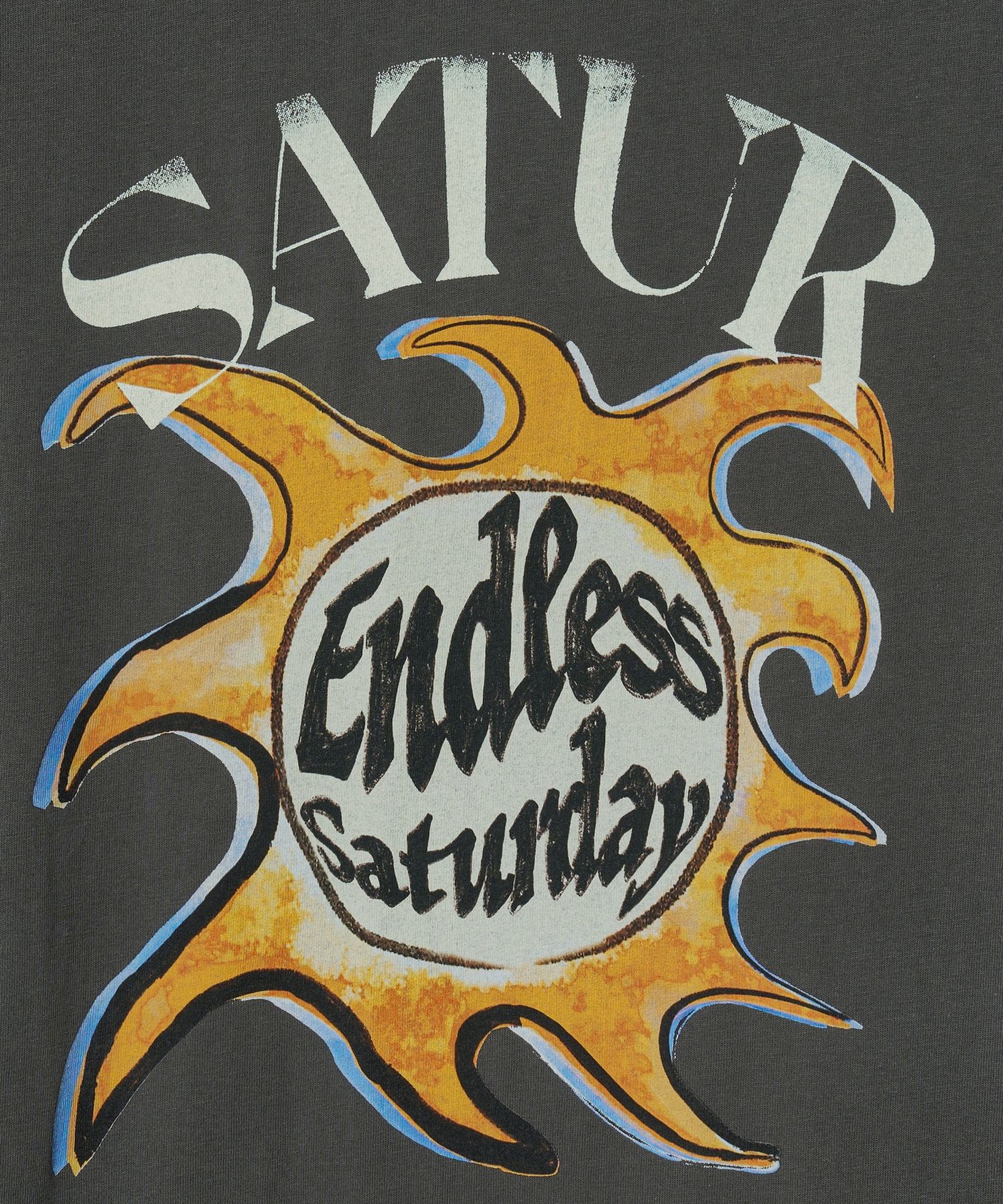 MUSINSA | SATUR (W) Sun Retro Graphic Short Sleeve T-shirt