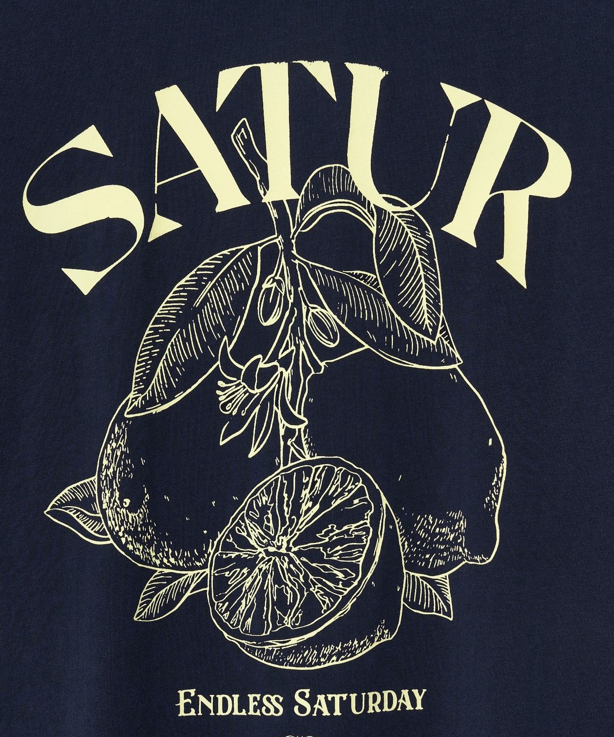 세터(SATUR) 카프리 시트론 드로잉 썸머 그래픽 반팔 티셔츠 선셋 네이비