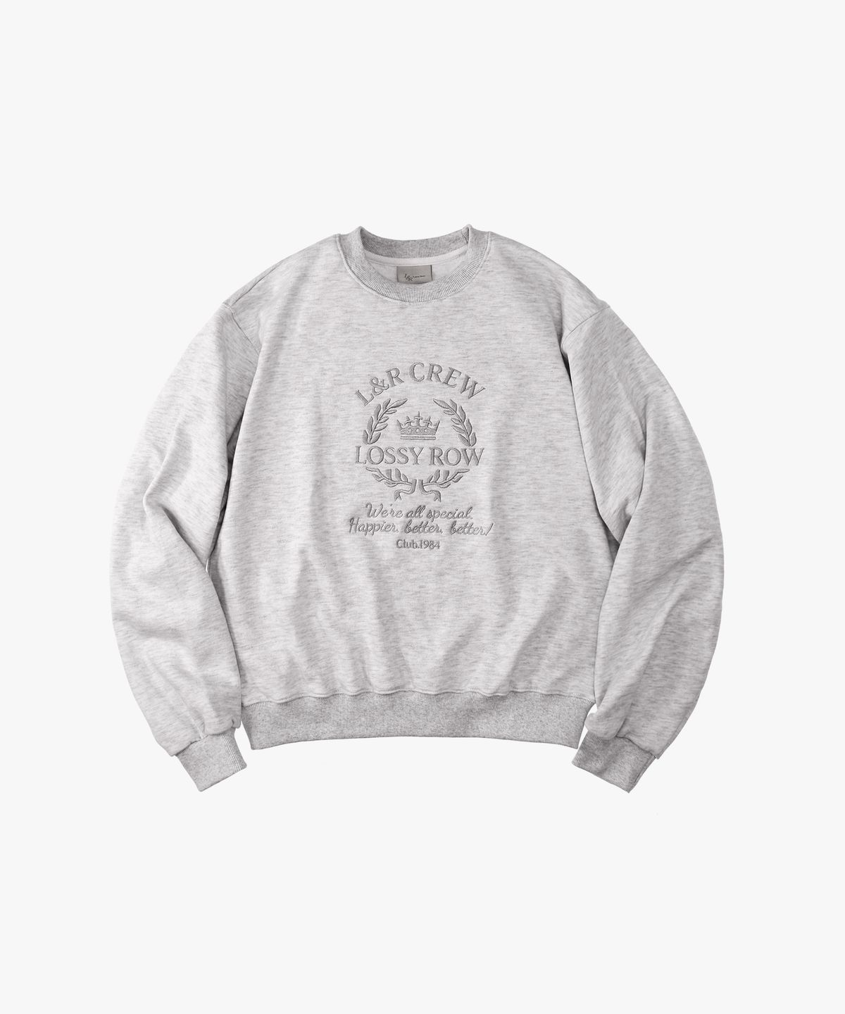 로시로우(LOSSYROW) L&R CREW Logo sweatshirt  White Merange
