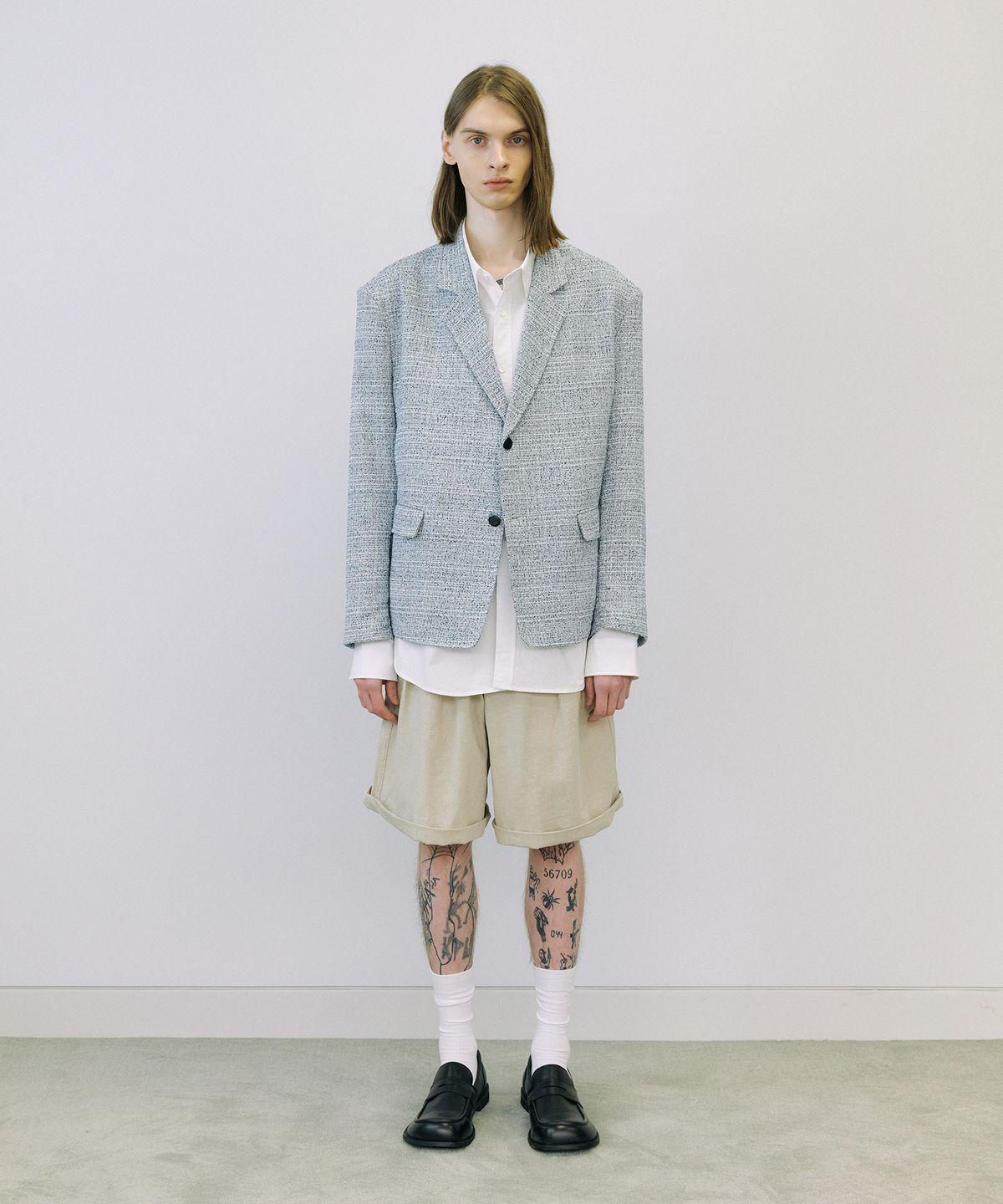 엔도어(ENDOOR) Coco tweed jacket (navy bokashi)