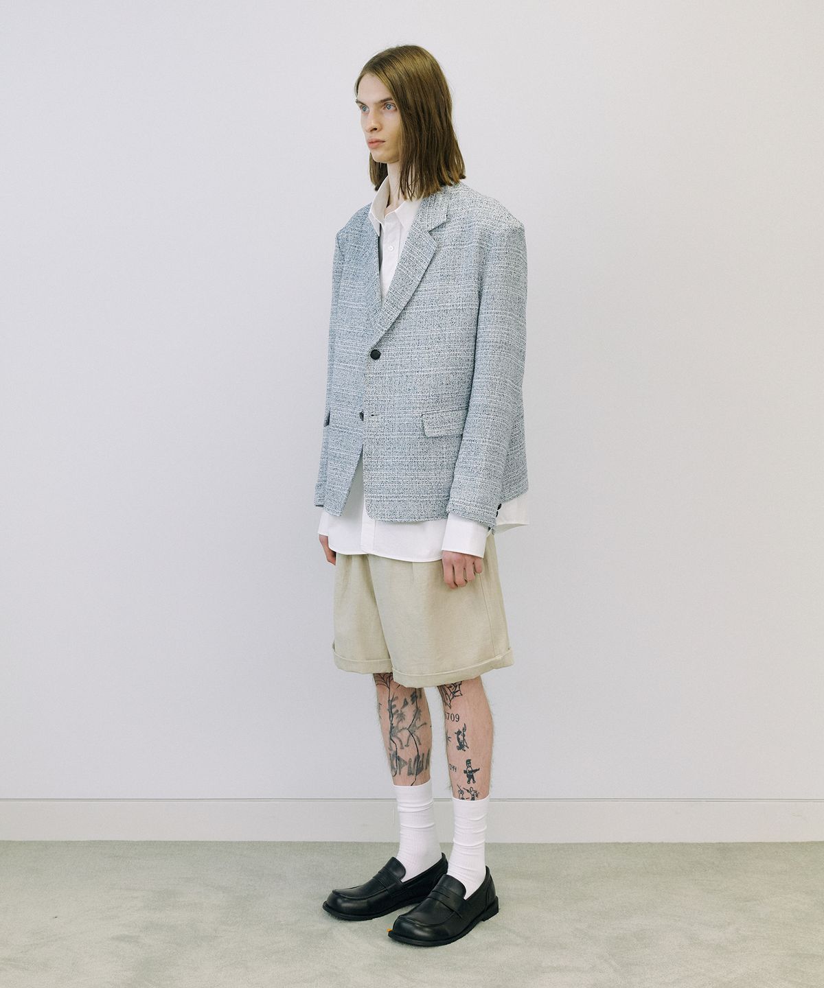 엔도어(ENDOOR) Coco tweed jacket (navy bokashi)