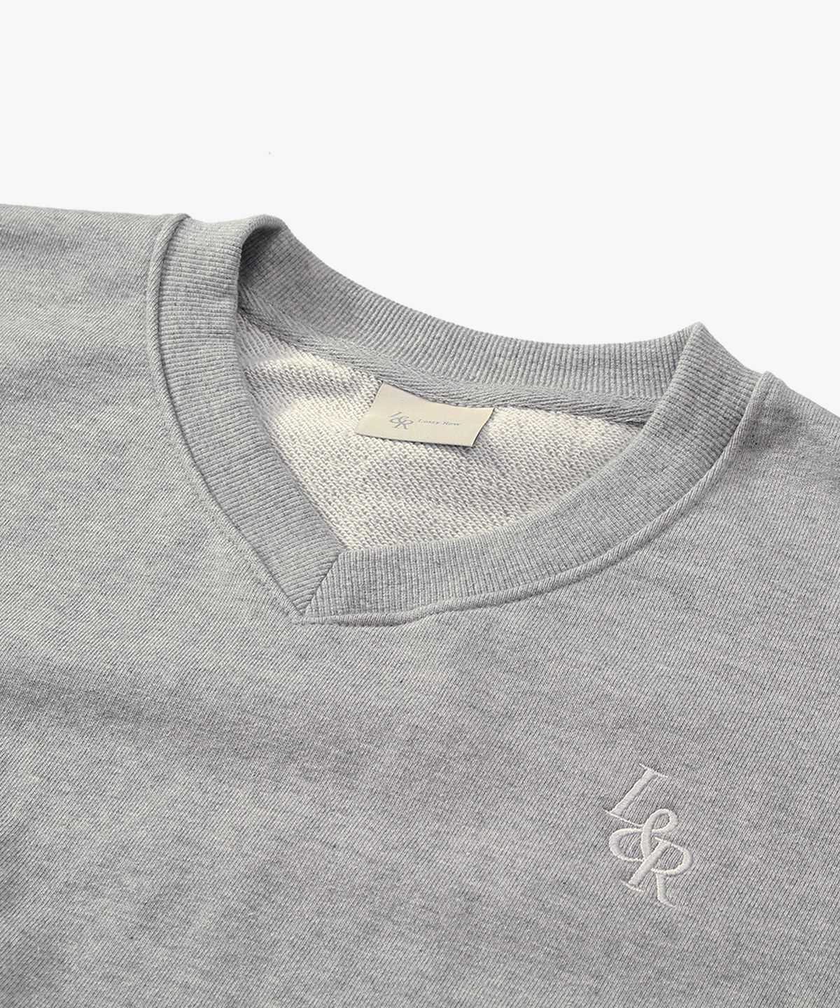 로시로우(LOSSYROW) L&R Logo V neck sweatshirt Gray