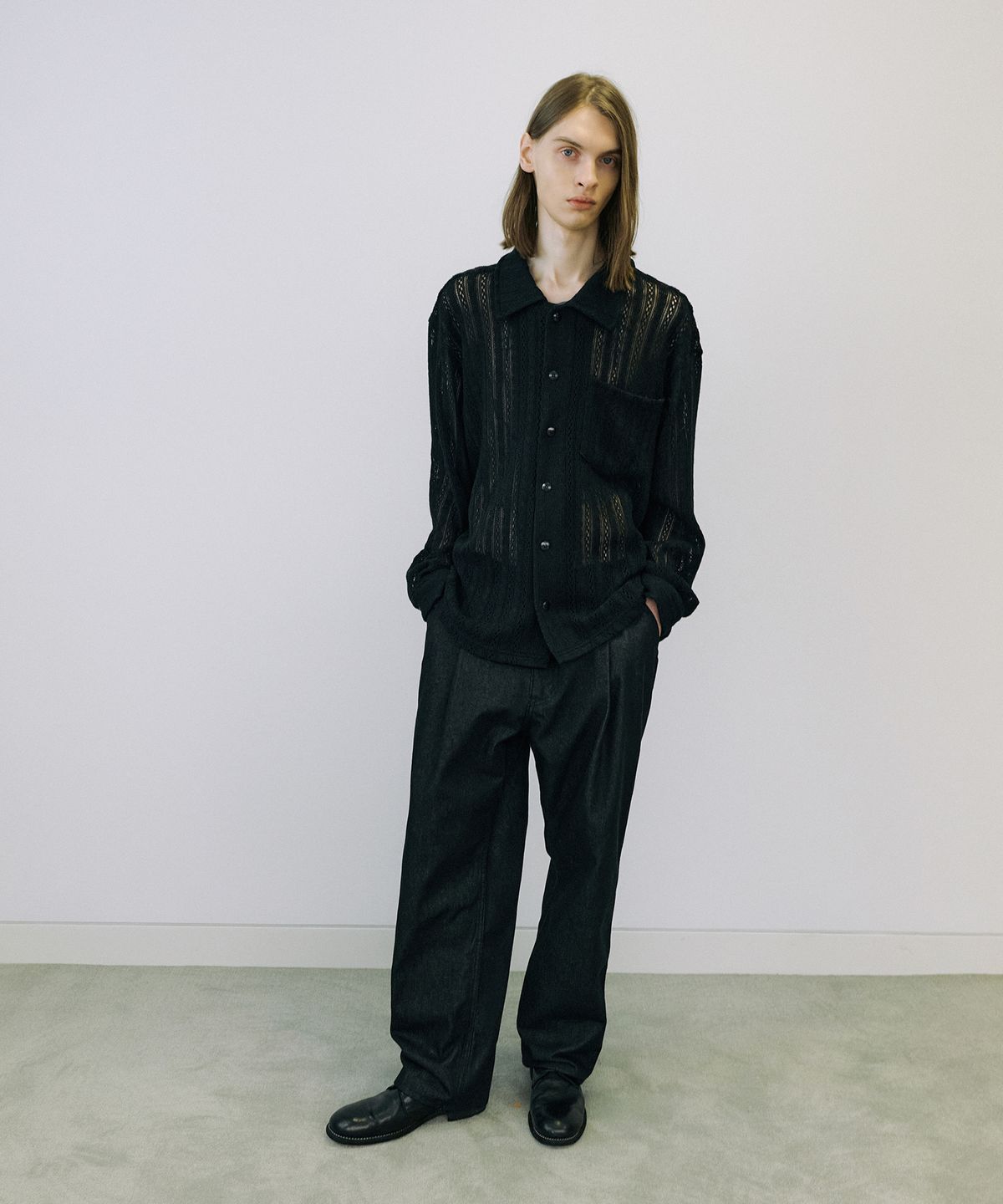 엔도어(ENDOOR) Crochet shirts (black)