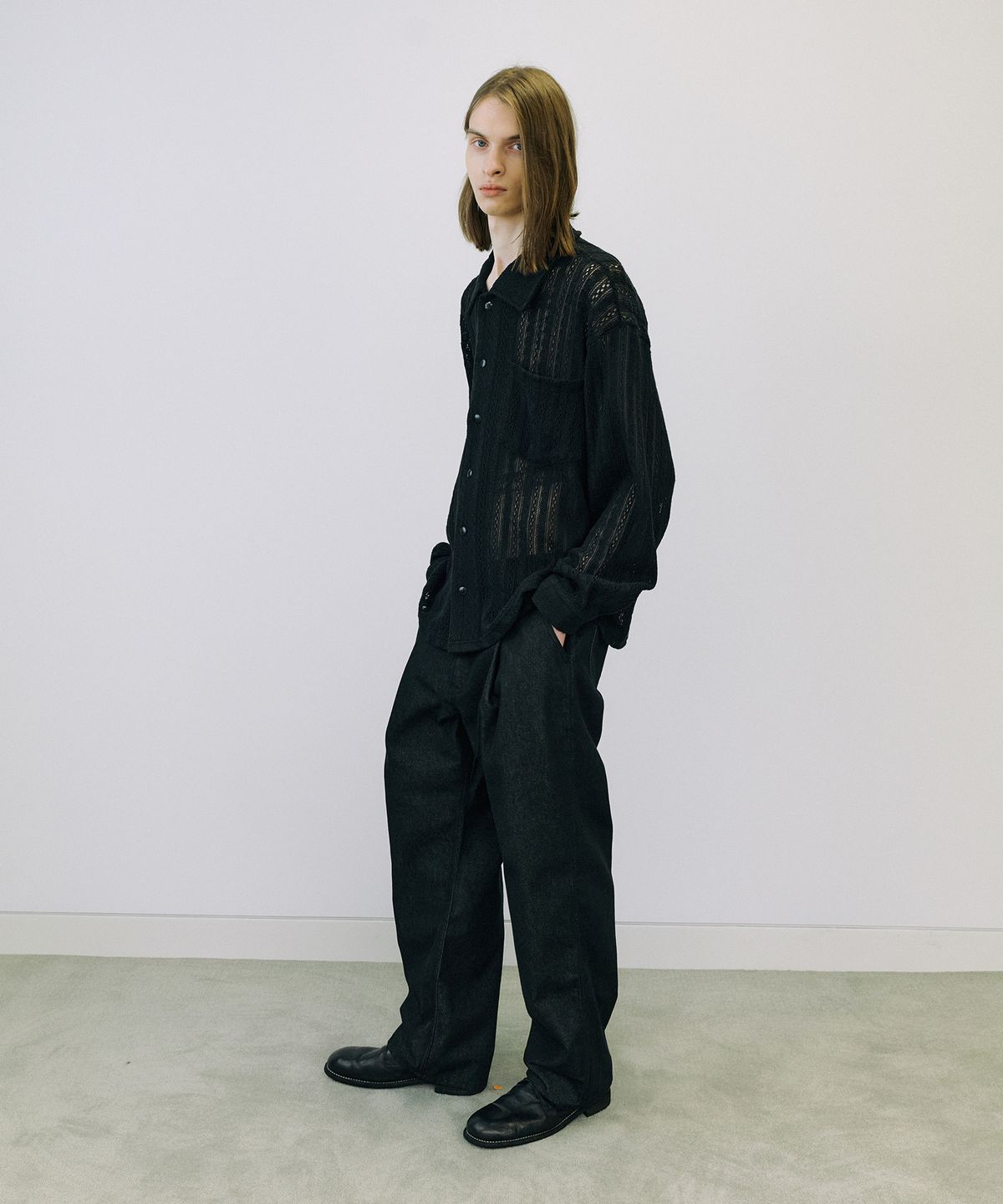 엔도어(ENDOOR) Crochet shirts (black)