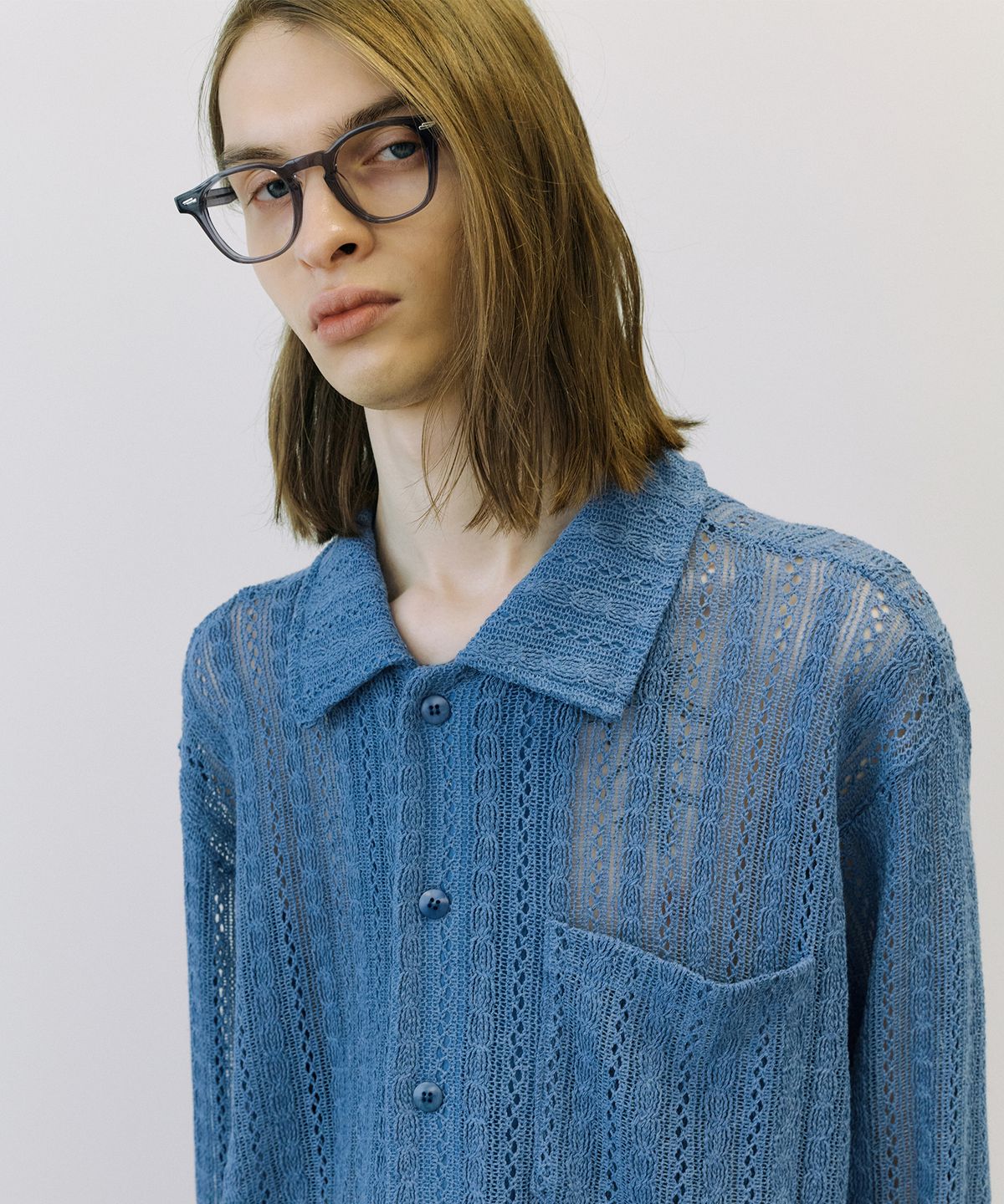 엔도어(ENDOOR) Crochet shirts (blue)