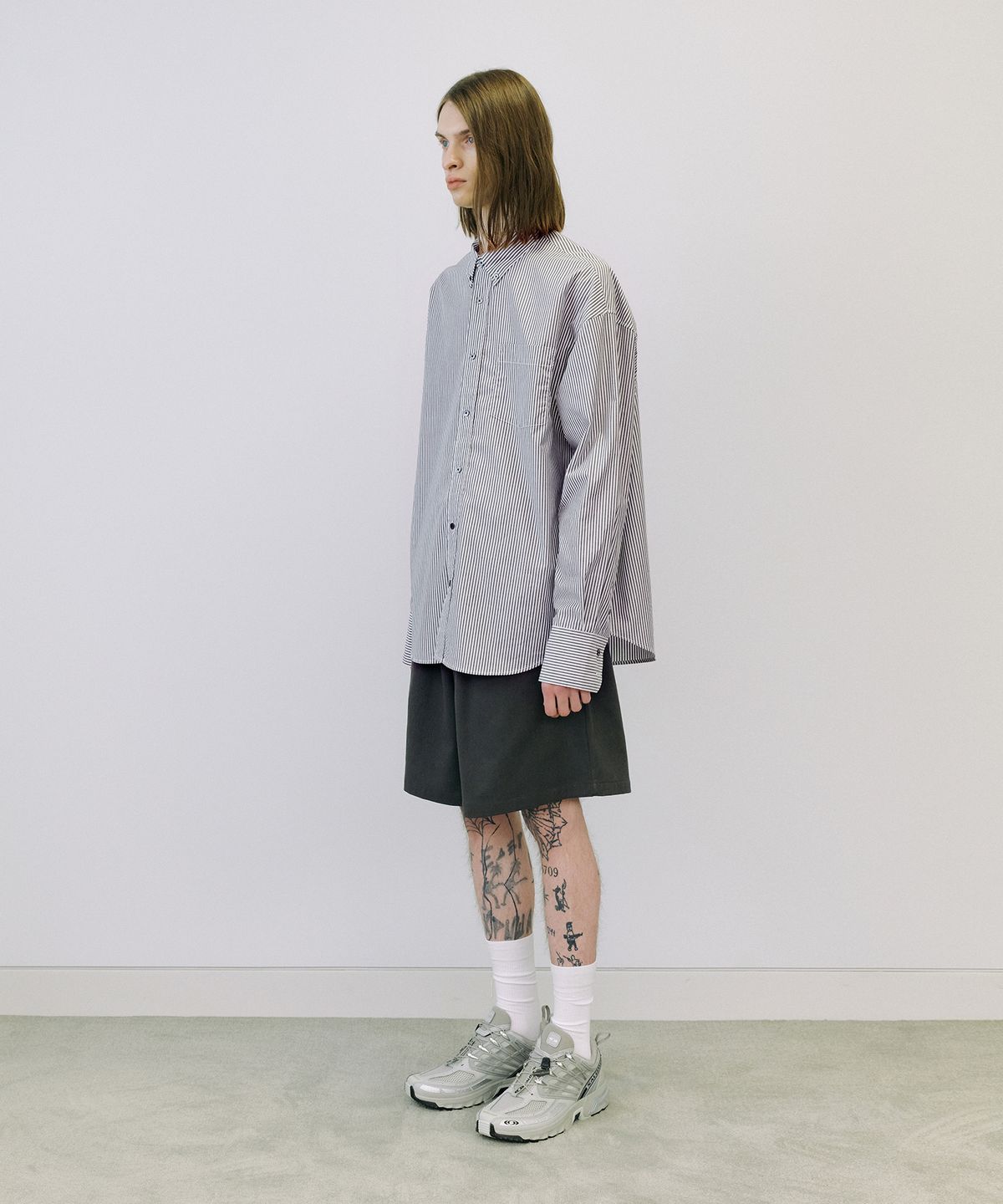 엔도어(ENDOOR) Piano over shirt (black stripe)