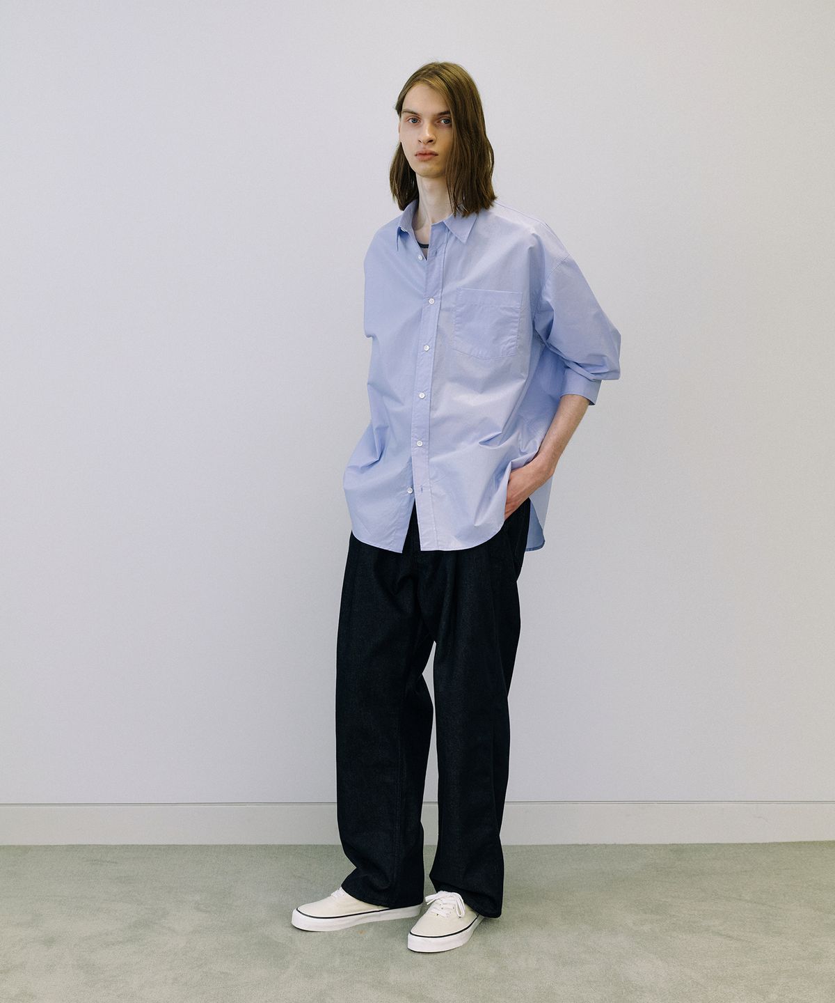 엔도어(ENDOOR) Over coating shirt (sky blue)