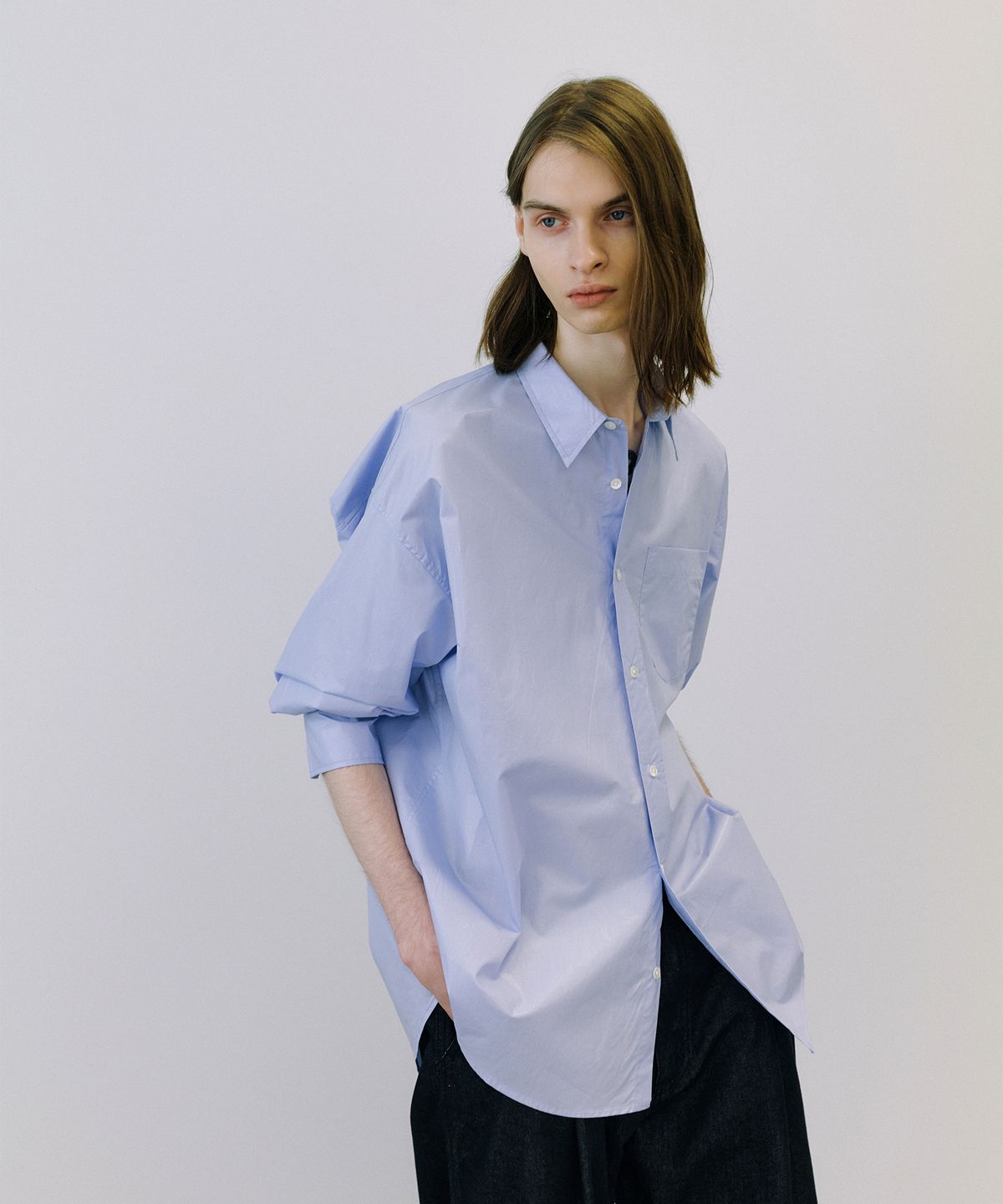 엔도어(ENDOOR) Over coating shirt (sky blue)