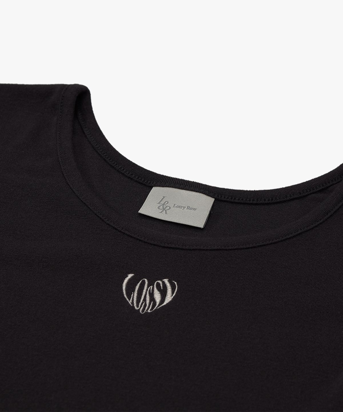 로시로우(LOSSYROW) Fitted U-neck Short Sleeve  Charcoal