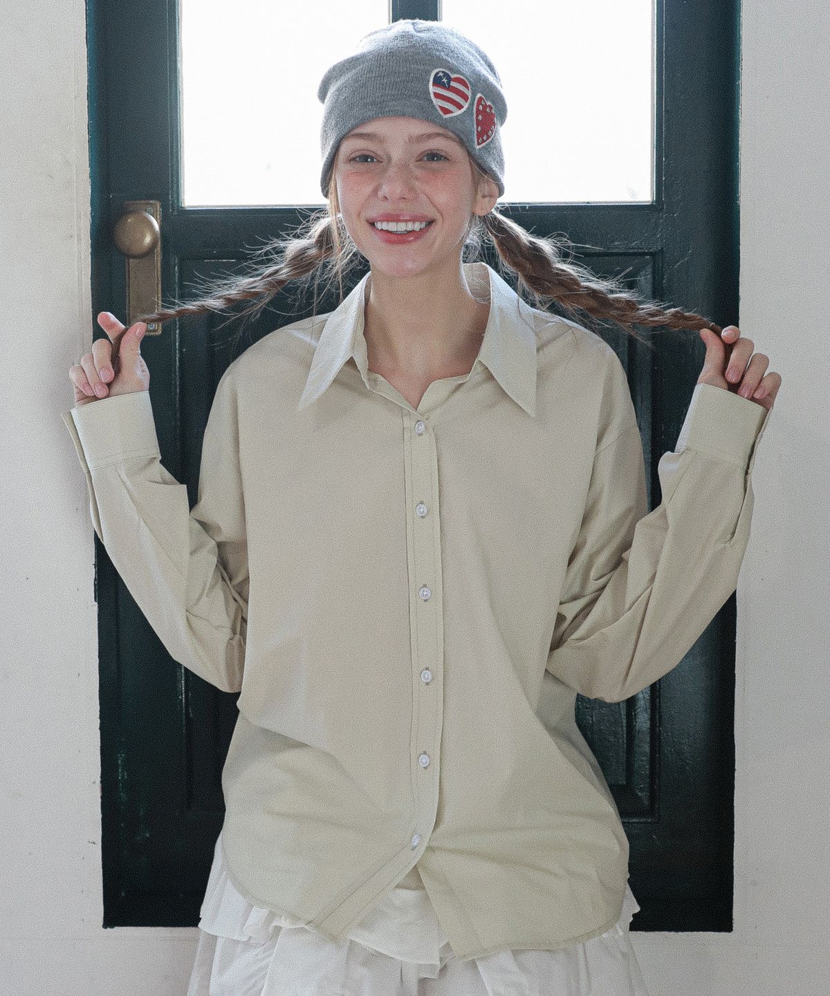 로시로우(LOSSYROW) Bio Cotton Washing Shirt Beige