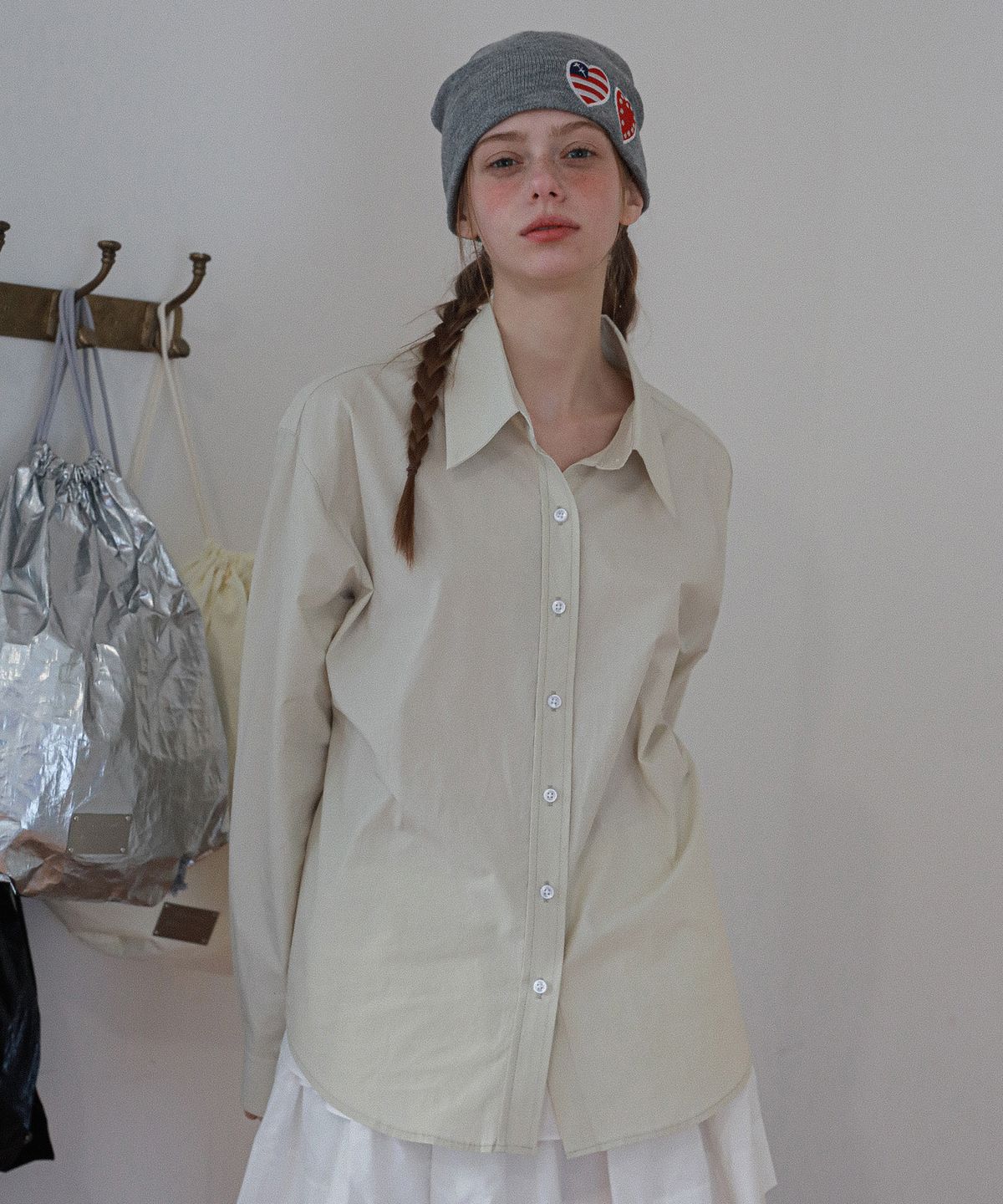 로시로우(LOSSYROW) Bio Cotton Washing Shirt Beige
