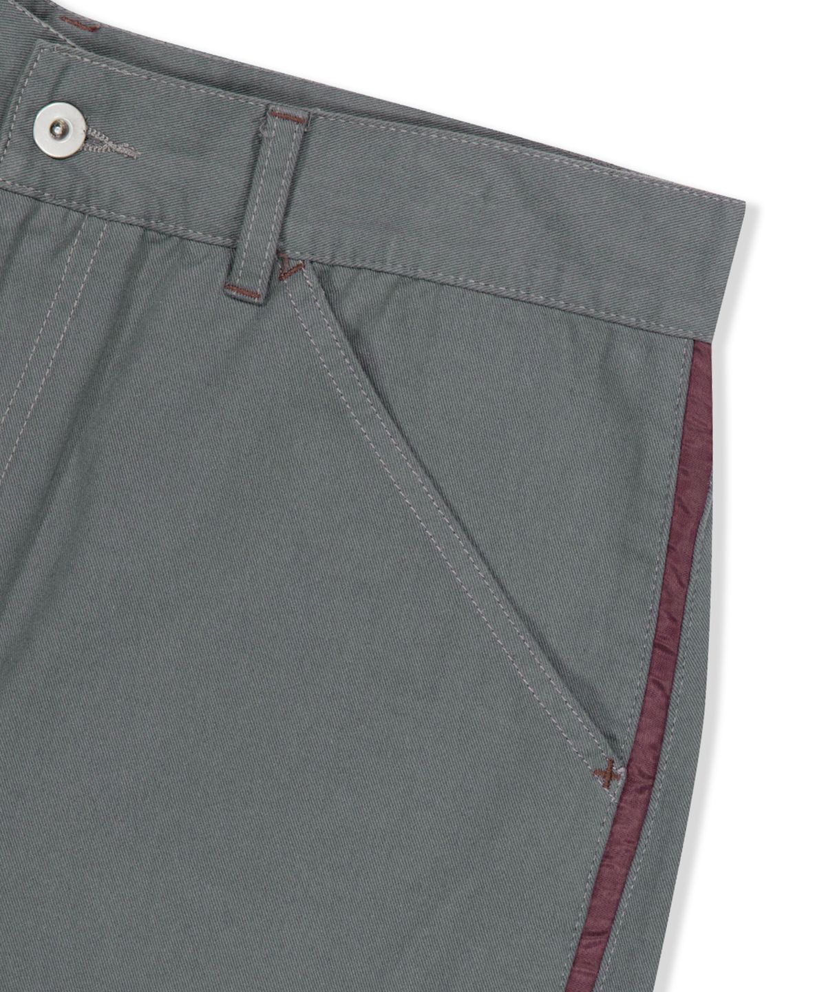 예스아이씨(YESEYESEE) Paneled Chino Pants Metal Grey