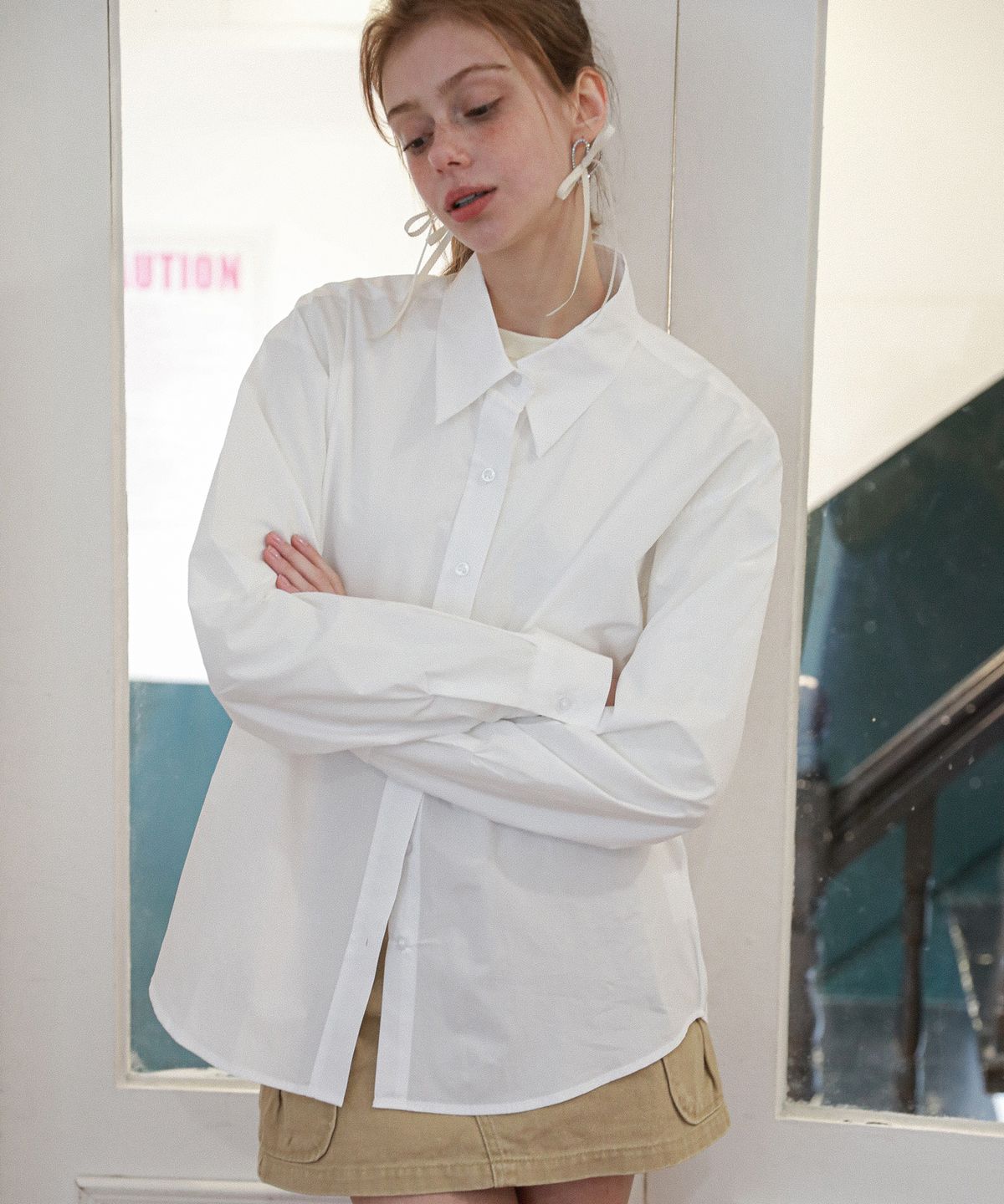 로시로우(LOSSYROW) Bio Cotton Washing Shirt White