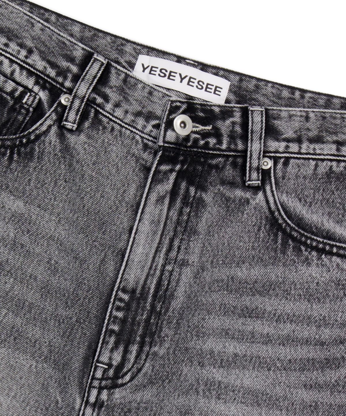 예스아이씨(YESEYESEE) Basal 5 Pockets Denim Shorts Light Grey
