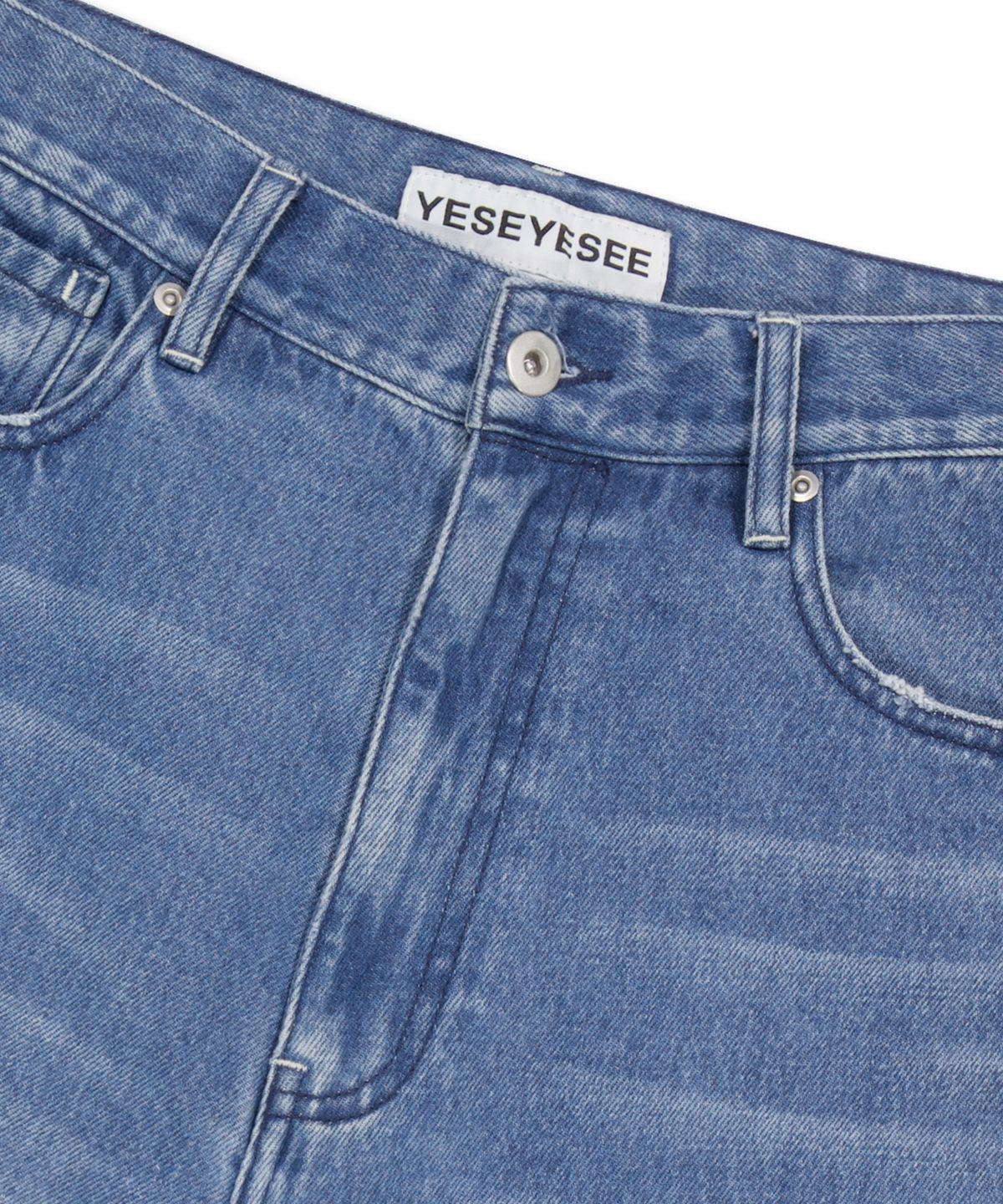 예스아이씨(YESEYESEE) Basal 5 Pockets Denim Shorts Light Indigo