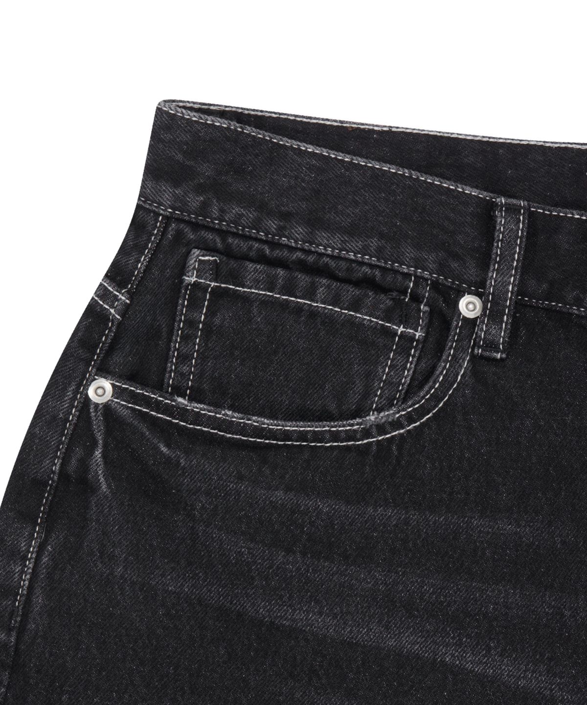 예스아이씨(YESEYESEE) Basal 5 Pockets Denim Shorts Black