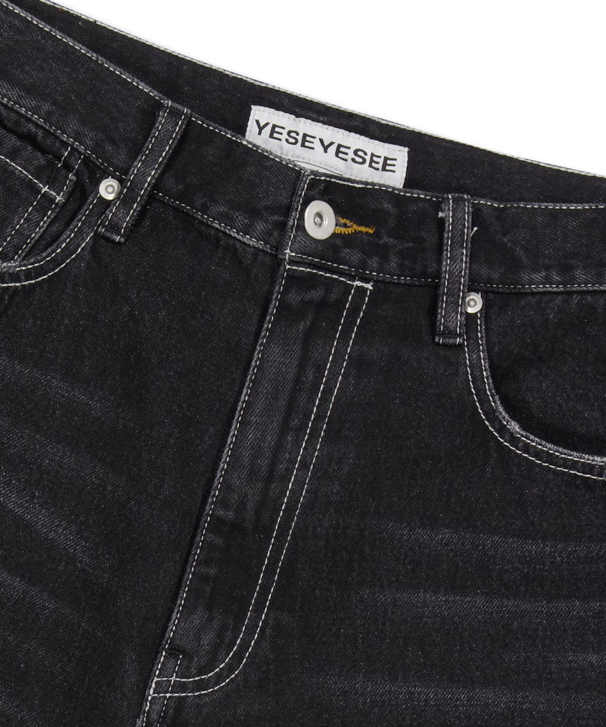 예스아이씨(YESEYESEE) Basal 5 Pockets Denim Shorts Black