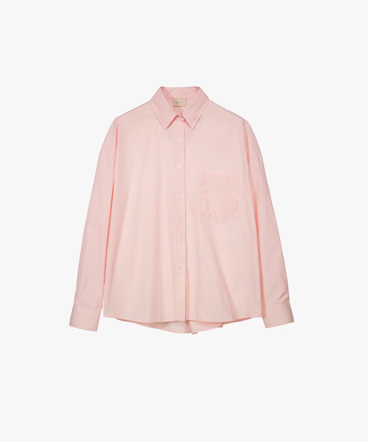 로시로우(LOSSYROW) Ticking Oversized Stripe Shirt Peach